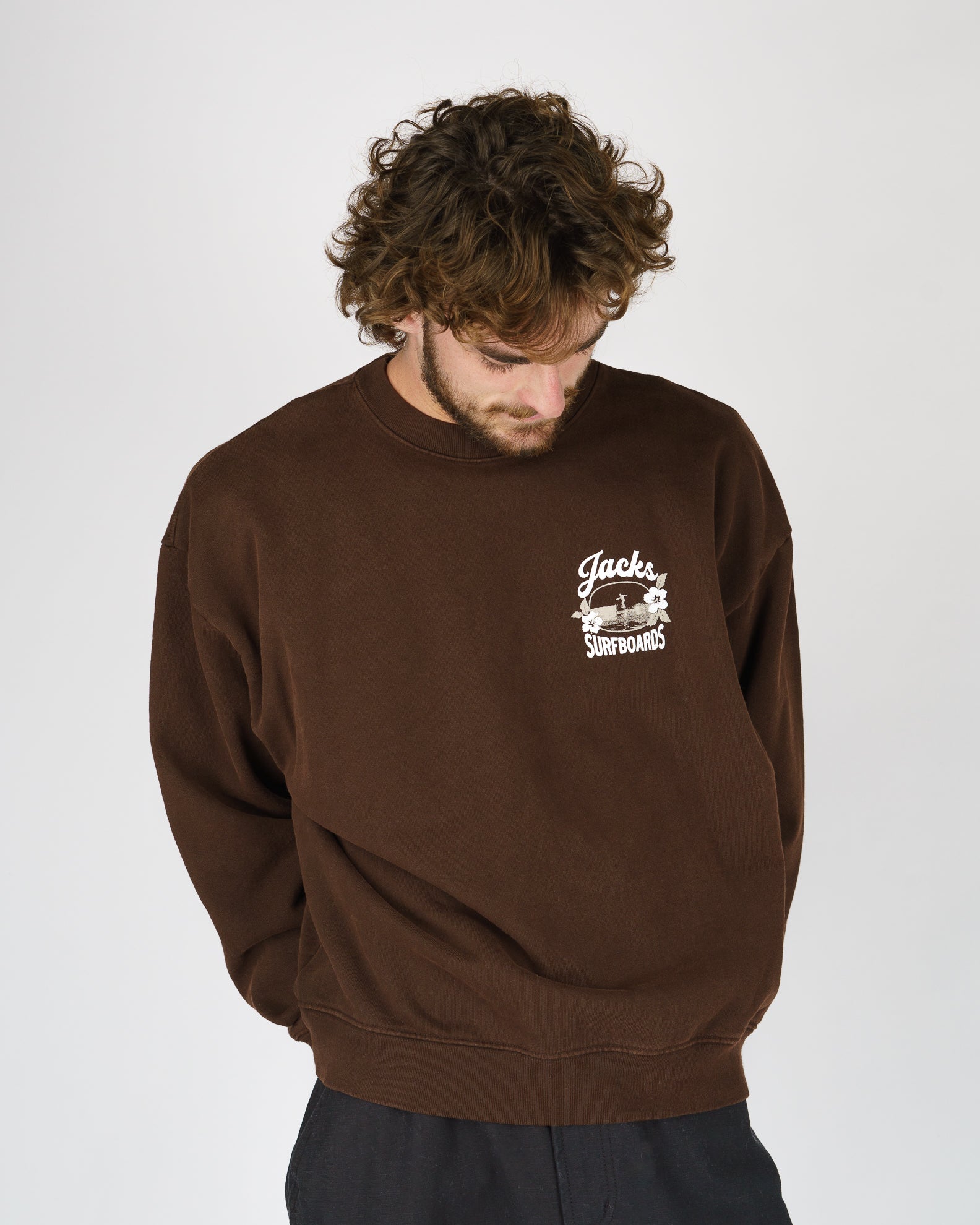 Tip Toe Heavyweight Crewneck - Brown
