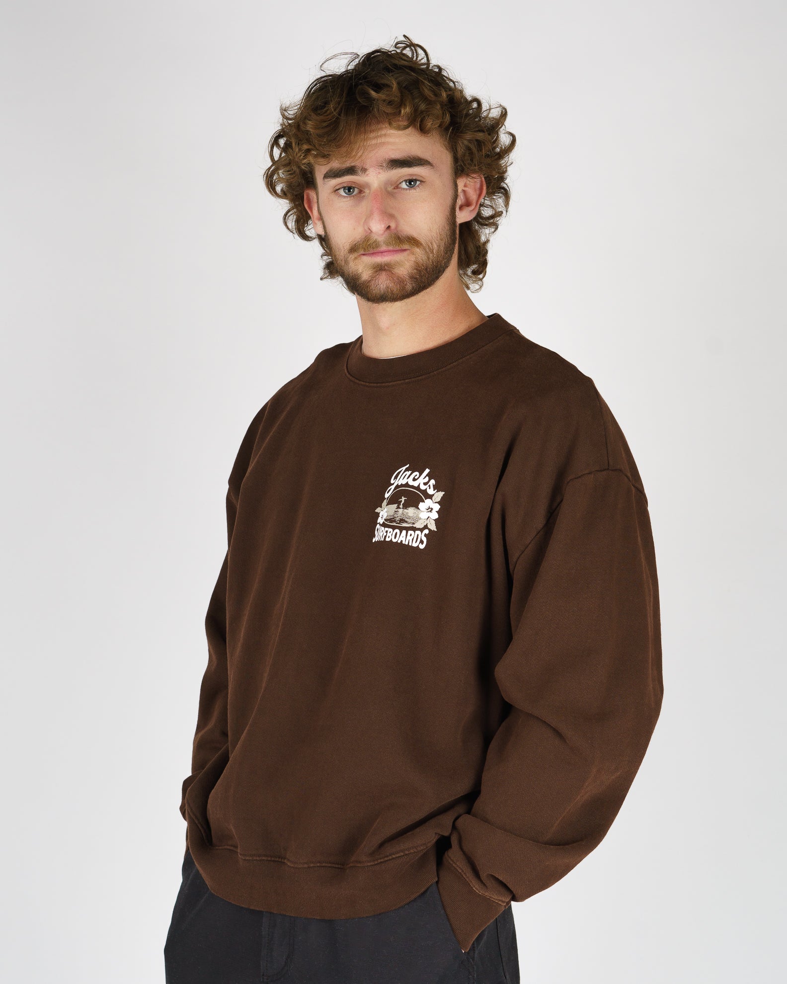 Tip Toe Heavyweight Crewneck - Brown