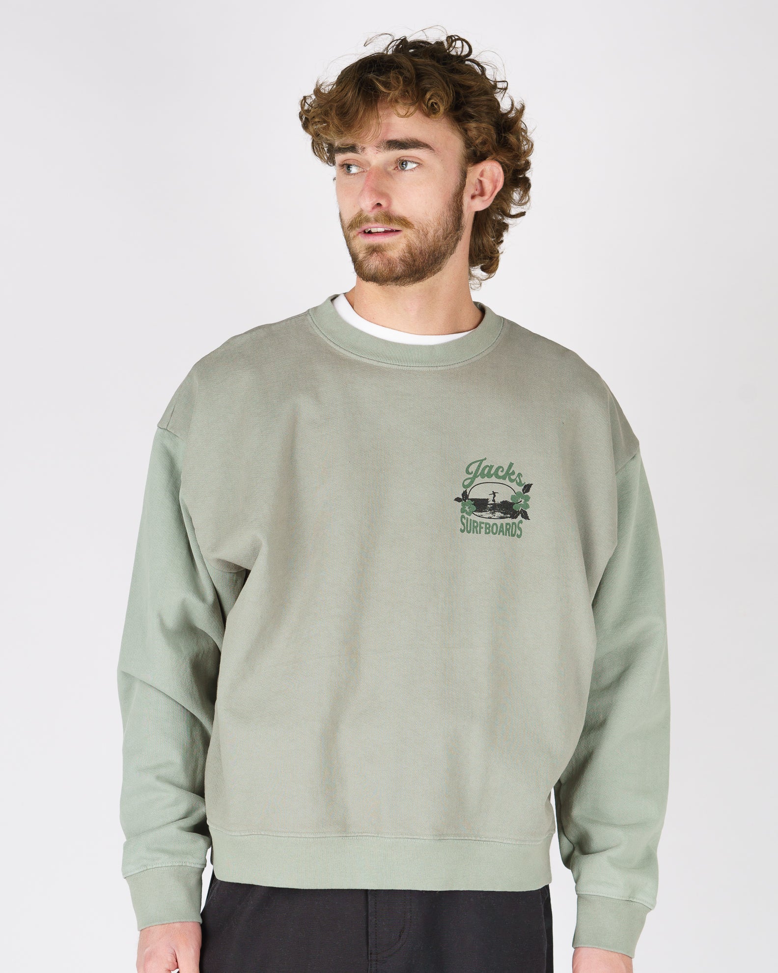 Tip Toe Heavyweight Crewneck - Sage