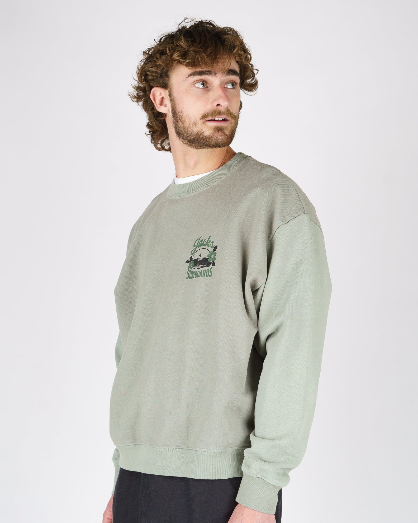 Tip Toe Heavyweight Crewneck - Sage