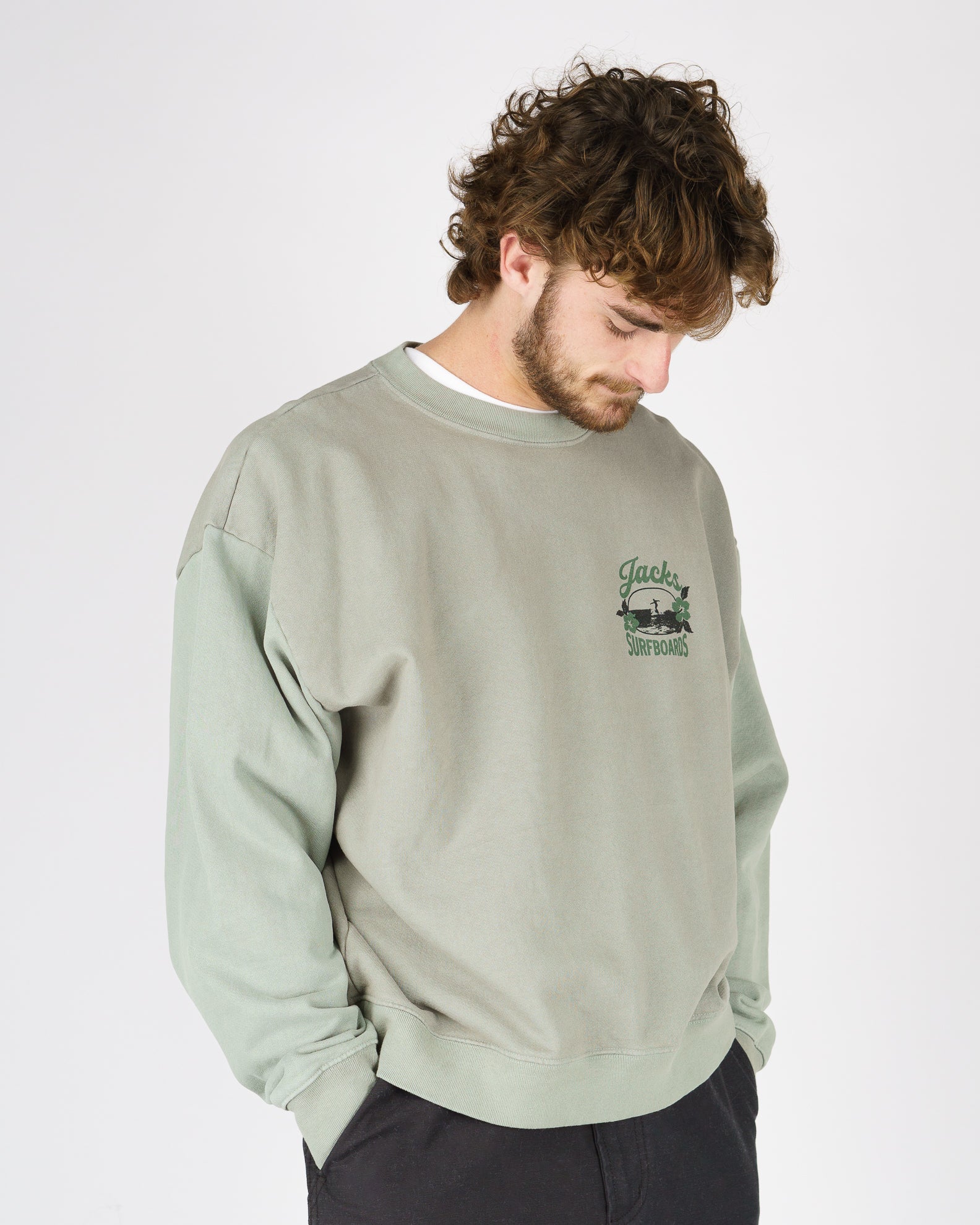 Tip Toe Heavyweight Crewneck - Sage