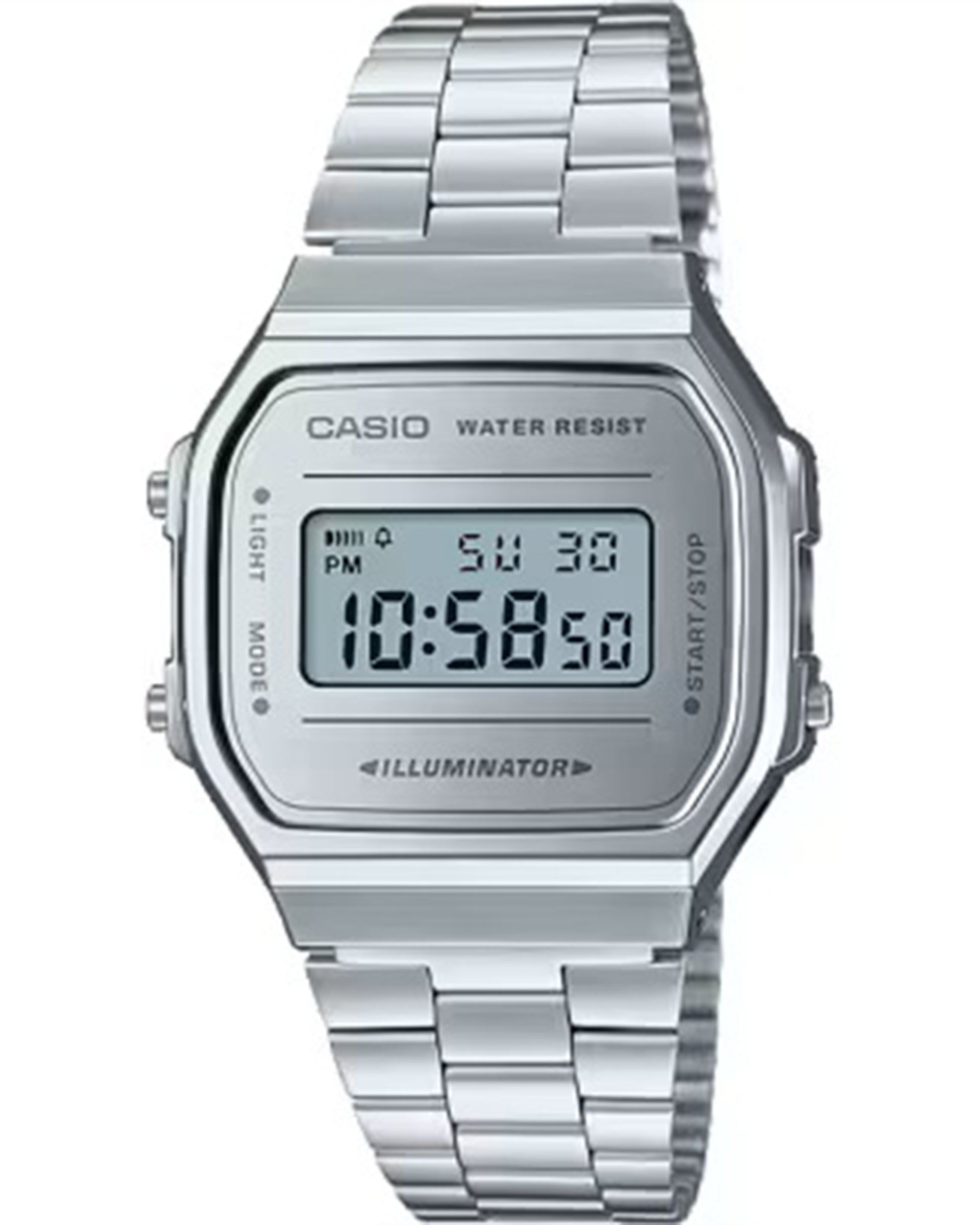Casio A168WEM-7VT Watch - Vintage Full Silver