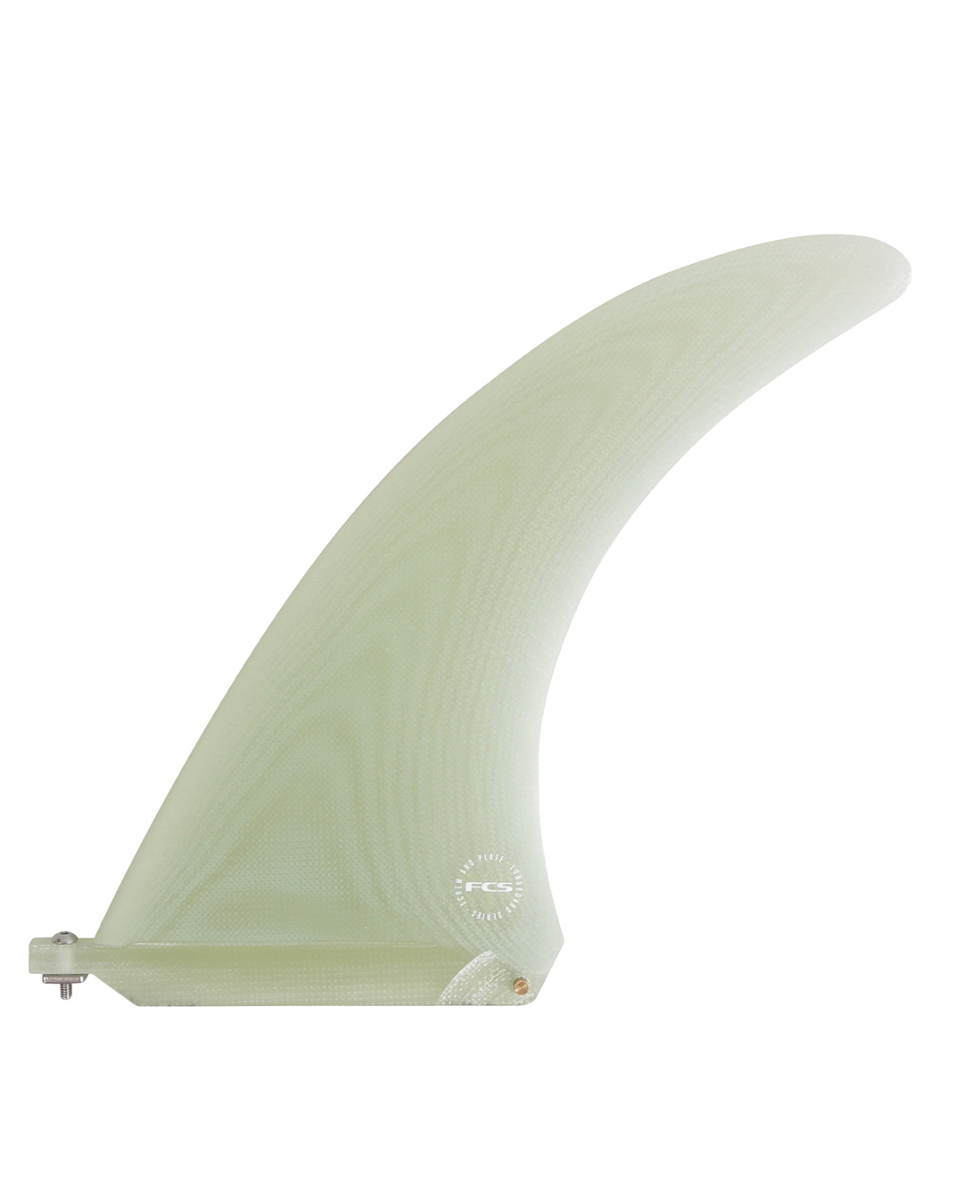 FCS Clique Screw & Plate Longboard Fin- Clear