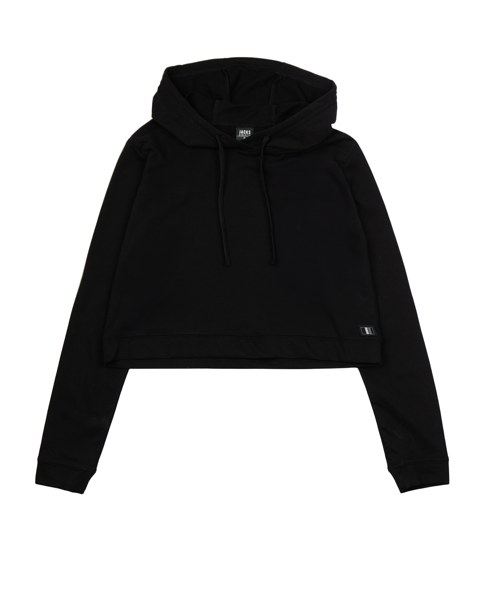 Women's Gaby Cropped L/S Pullover Hoodie - Black 