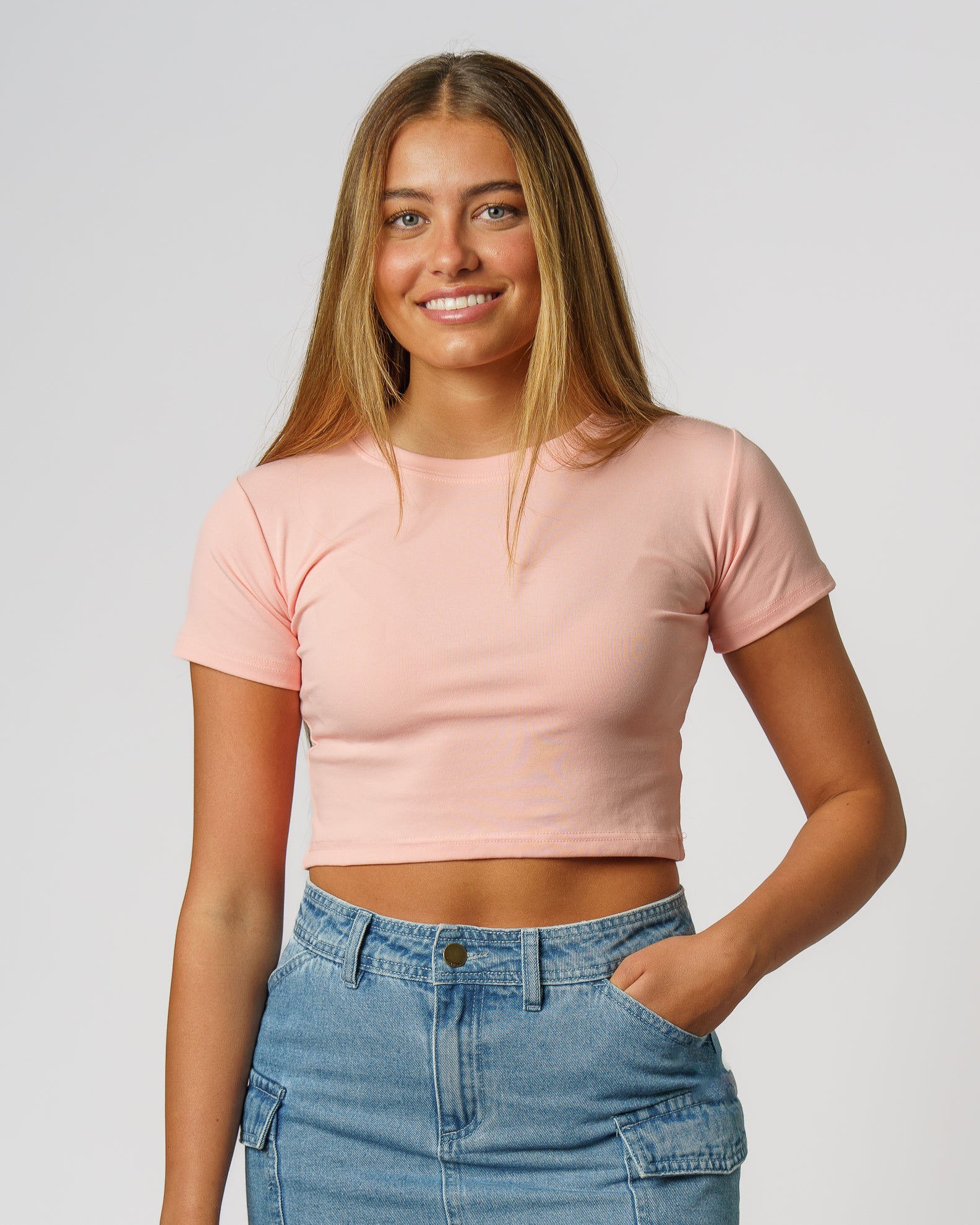 Core Fit Crop S/S Tee - Pink