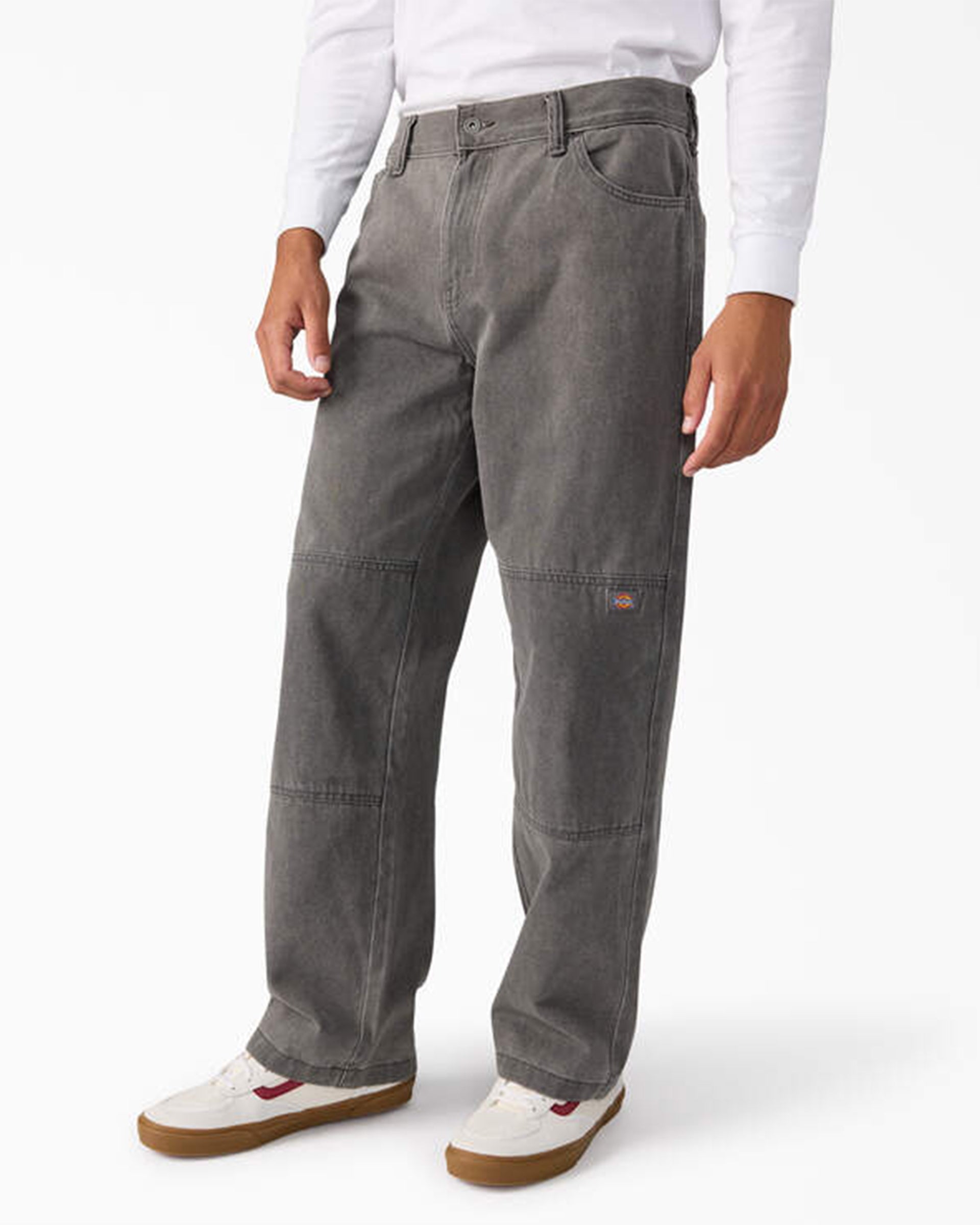 Relaxed Fit Double Knee Jeans - Tinted Gray Wash