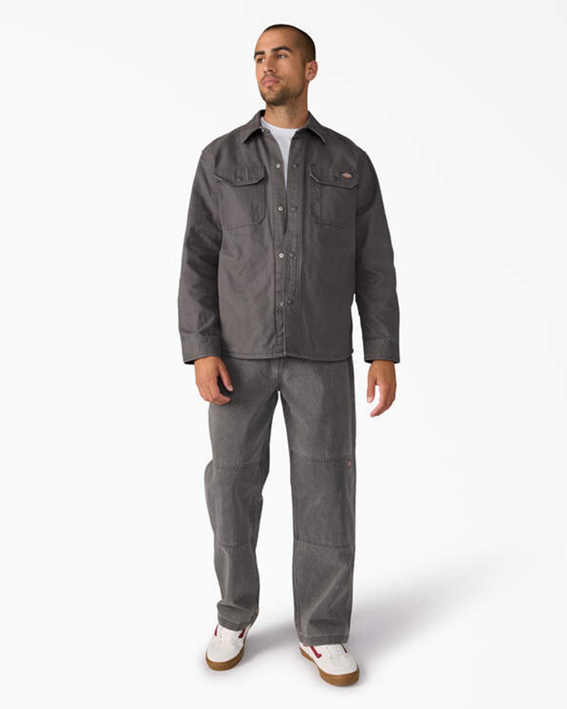 Relaxed Fit Double Knee Jeans - Tinted Gray Wash