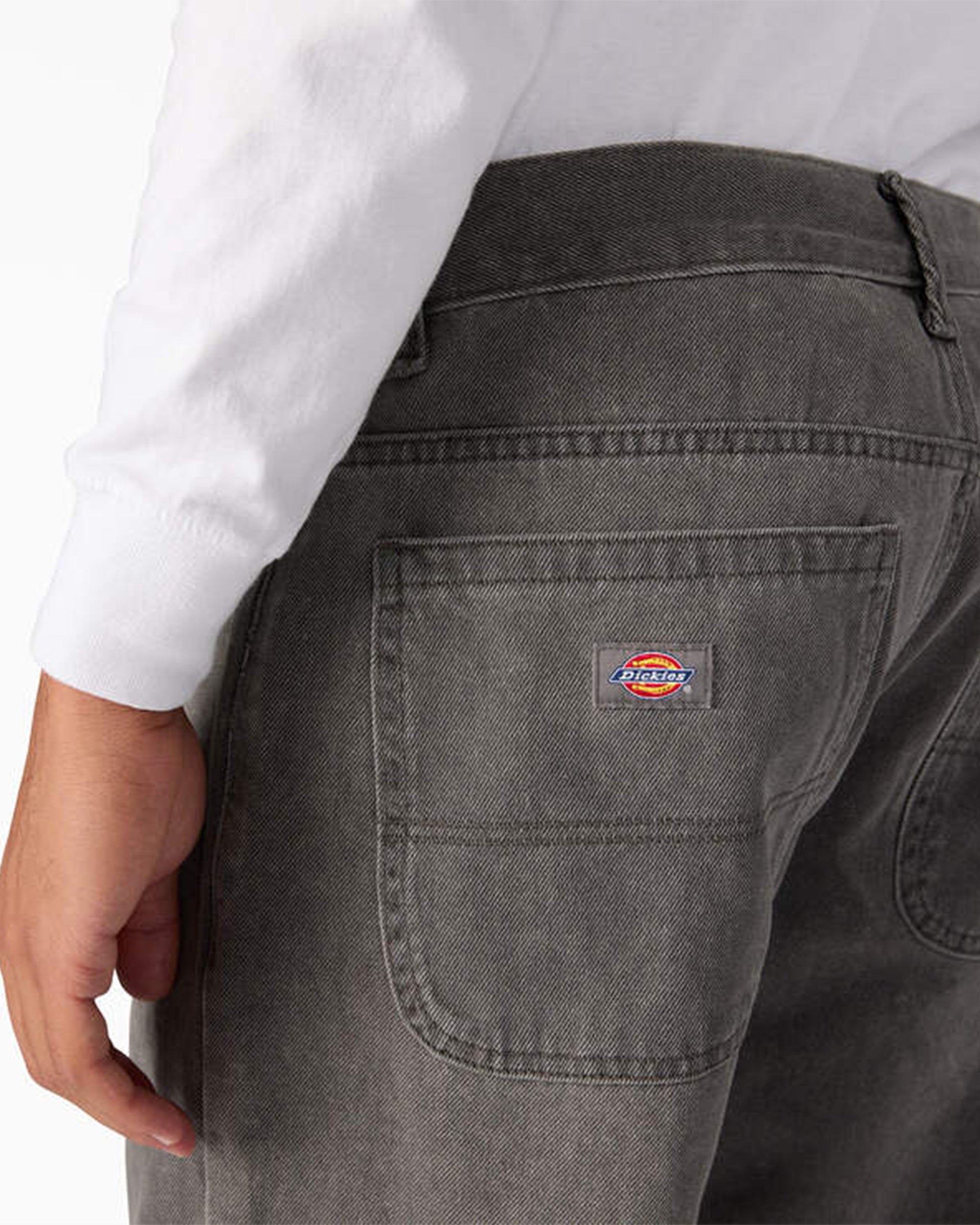 Relaxed Fit Double Knee Jeans - Tinted Gray Wash