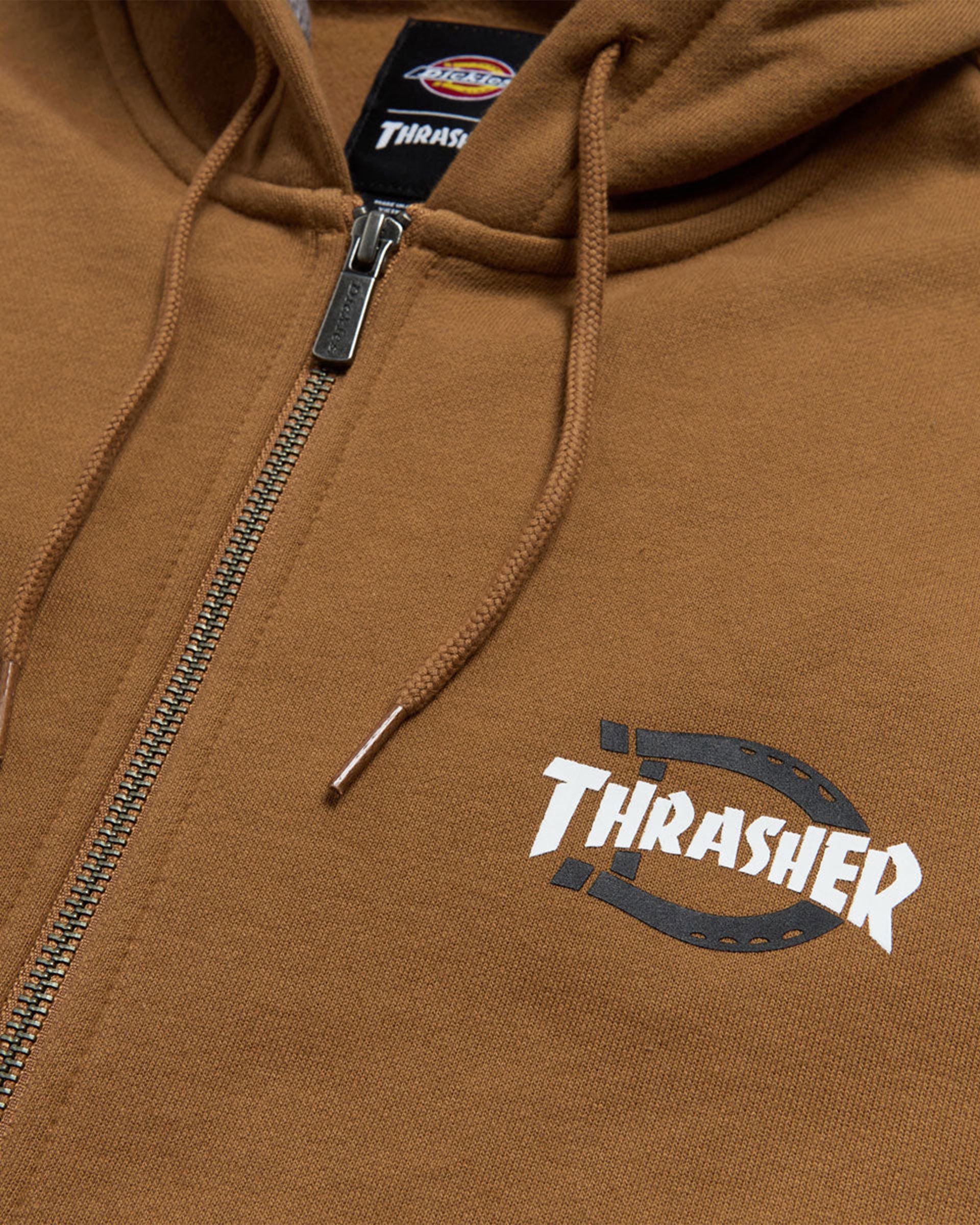 Dickies x Thrasher Zip Up Hoodie - Brown Duck