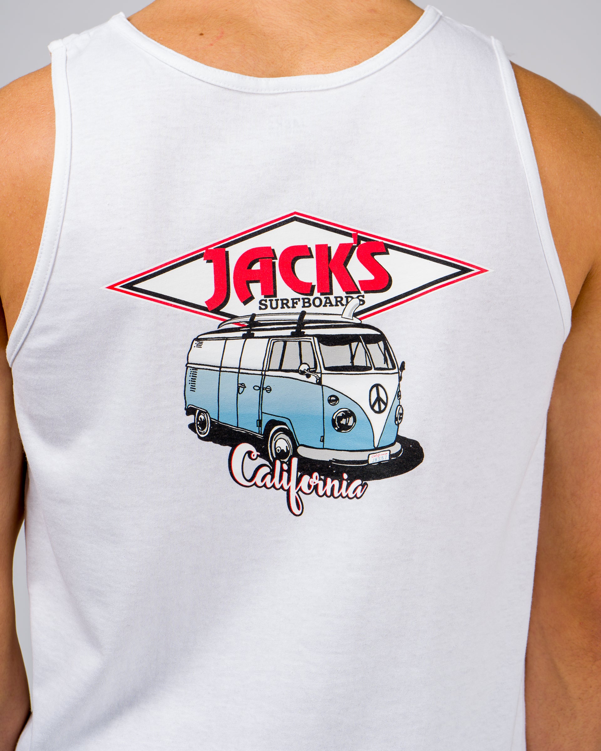 Novatradesstore Men's California Diamond Transport Tank Top - White