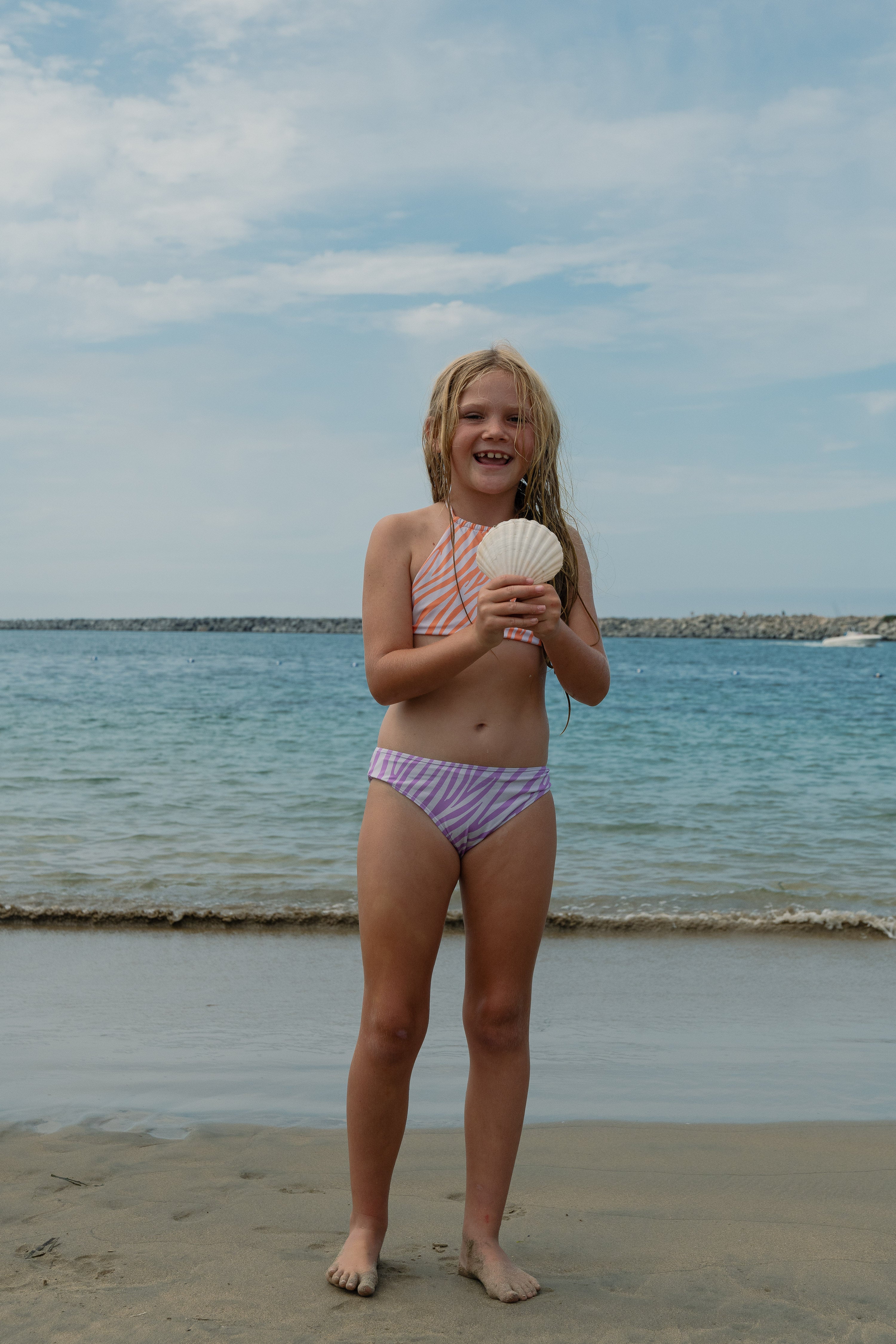 (8-16) Girl's Coco Swim Set - Zebra