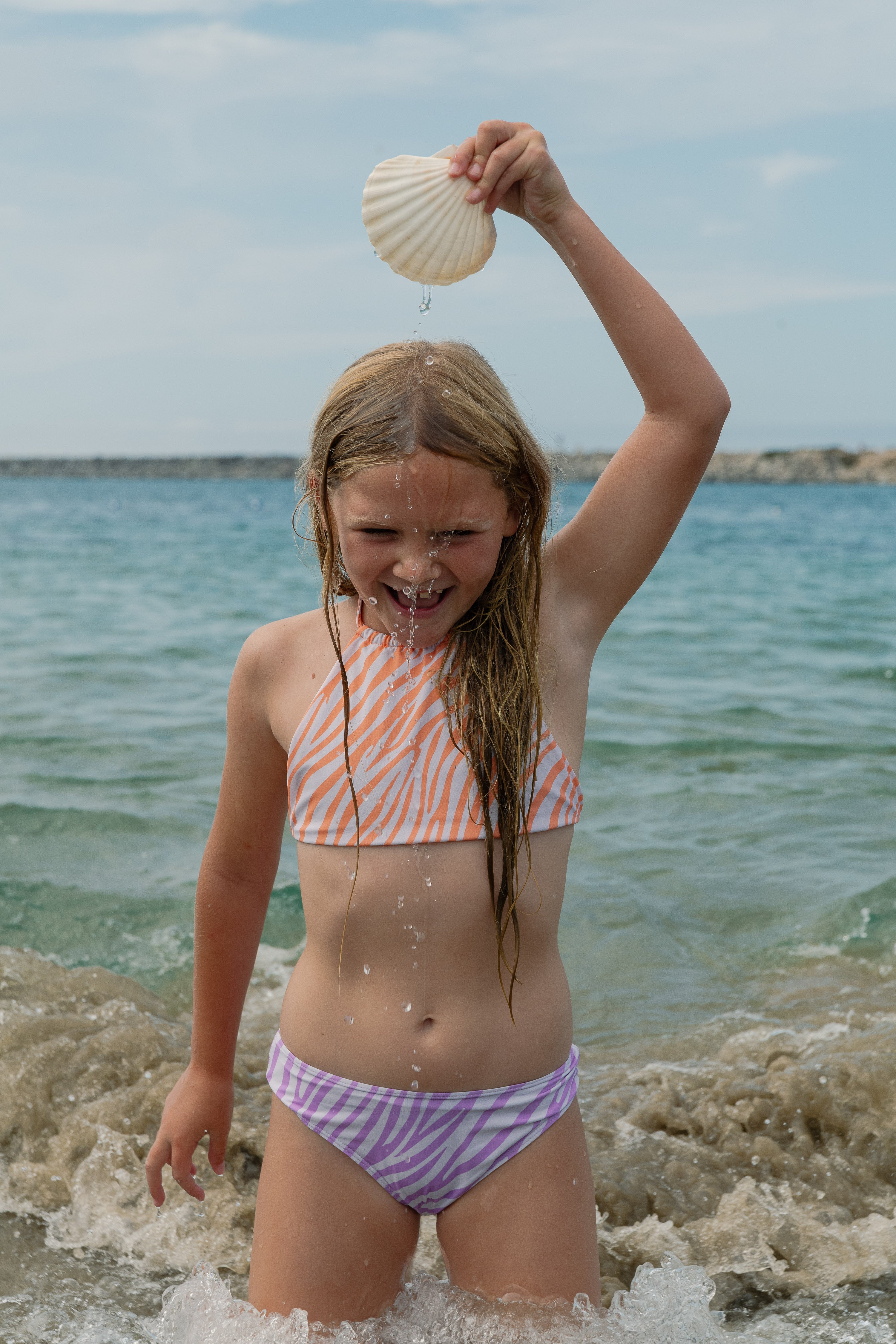 (8-16) Girl's Coco Swim Set - Zebra