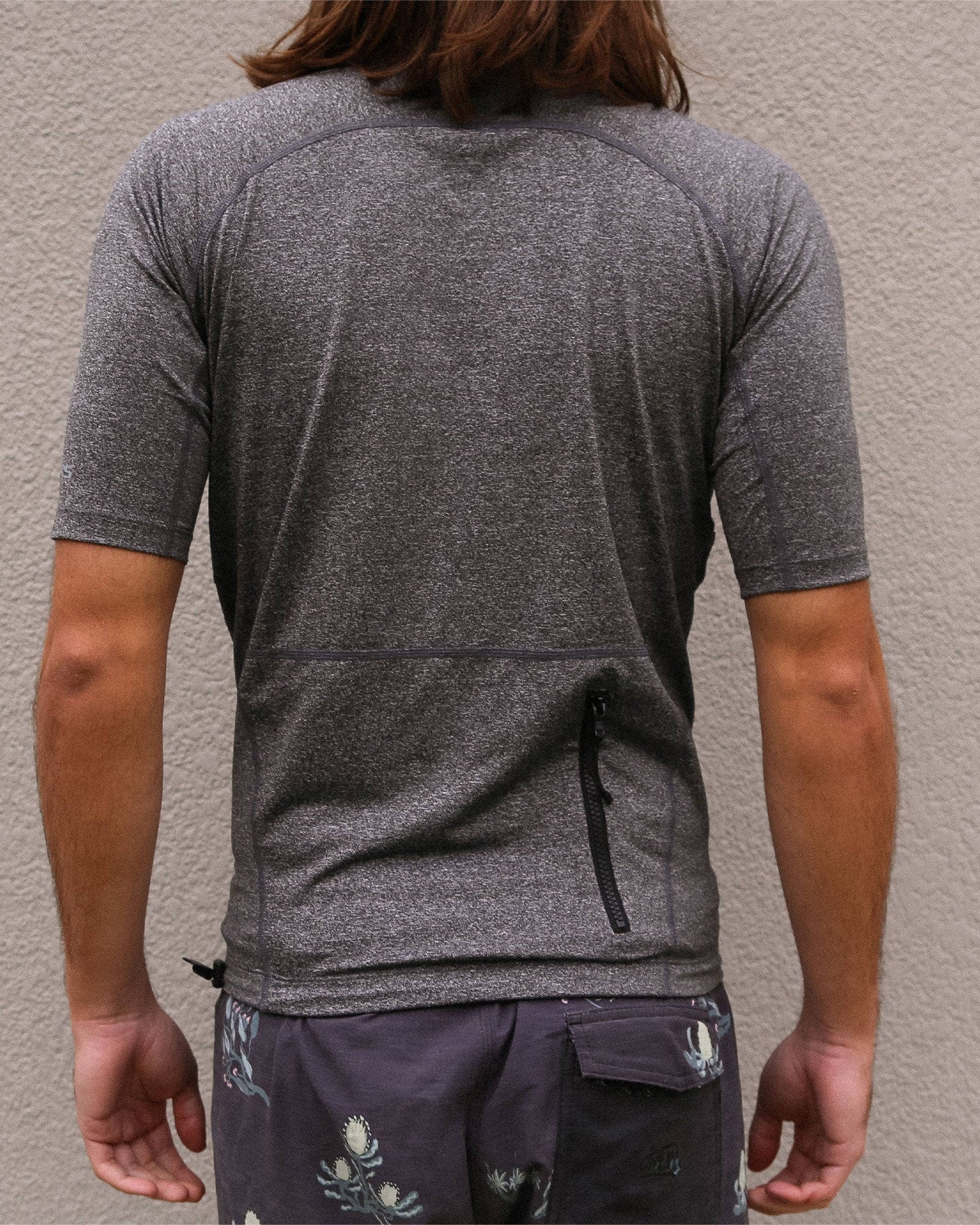 Essential Short Sleeve Rash Vest- Heather Grey