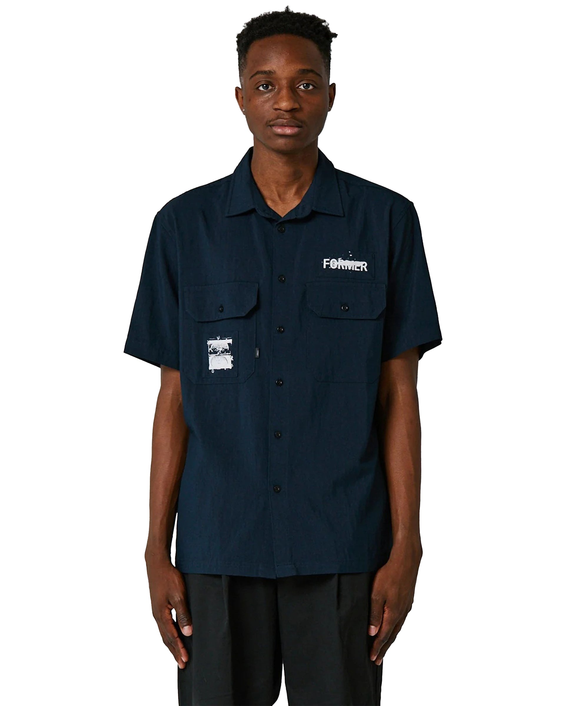 Scratched S/S Work Shirt - Cadet Blue