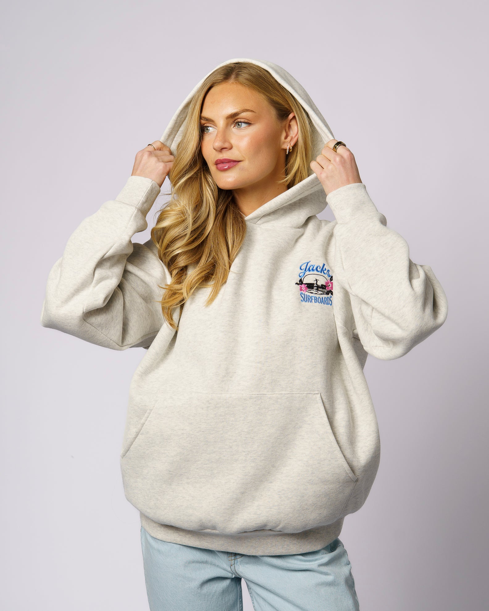 Tip Toe Embroidered Pullover Hoodie