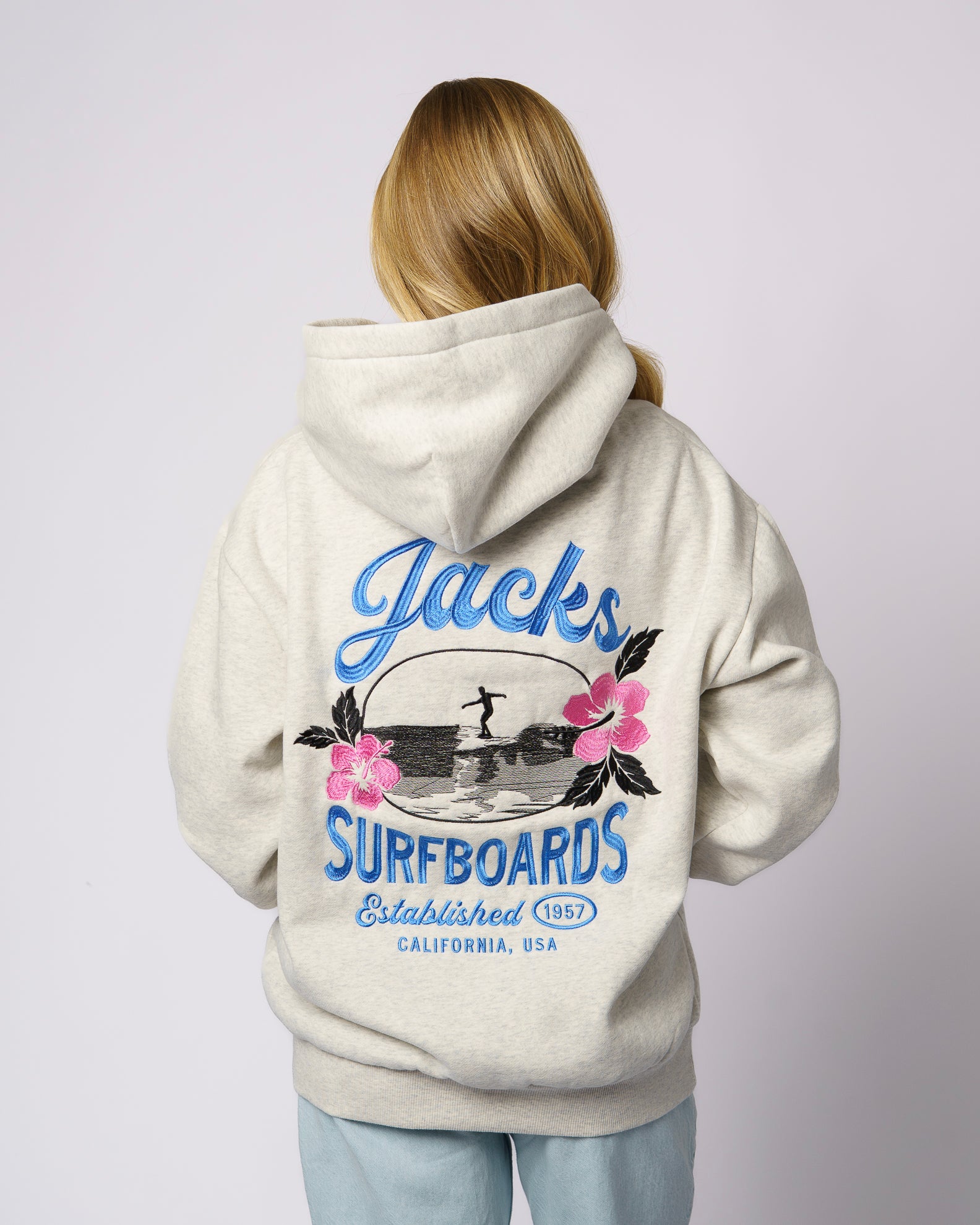 Tip Toe Embroidered Pullover Hoodie