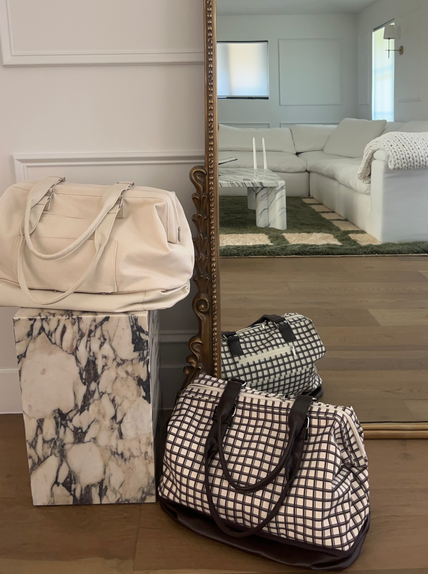 Danielle Brown X JS Swim Getaway Bag - Brown Checkers