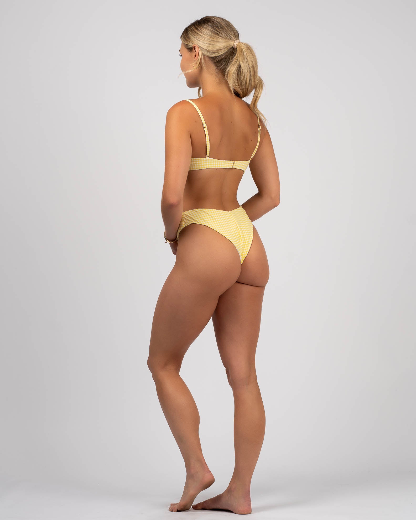 Karissa X Thalassa Women's La Jolla Swim Bottoms-Yellow Checkered