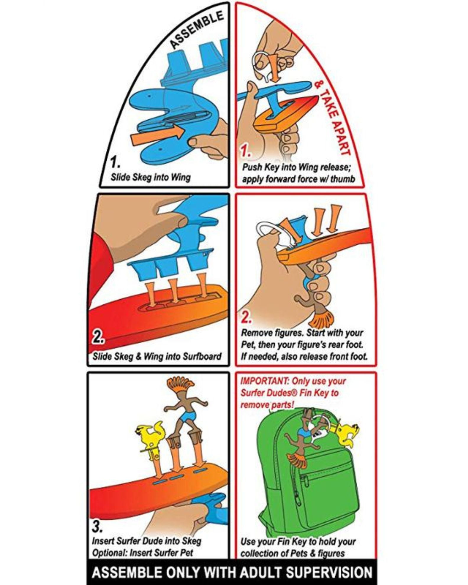 Surfer Dudes Legends & Surfer Pets Series 3 Wave Powered Mini-Surfer