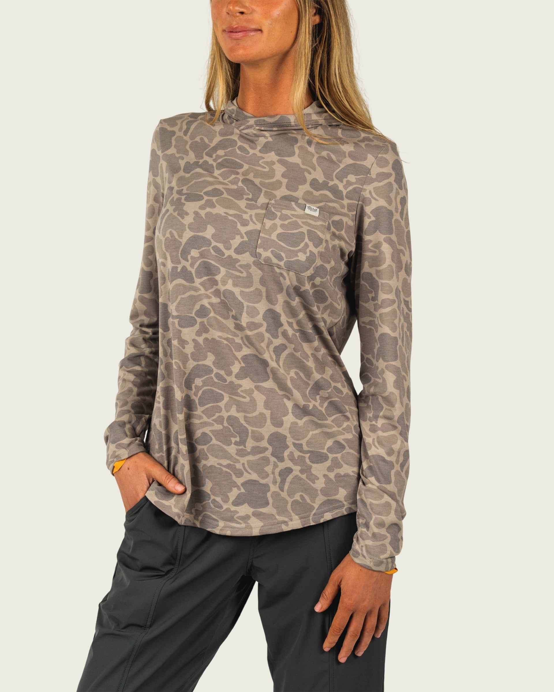Marsh Wear Women's Buxton Tech Hoodie - Khaki Mallard Camo