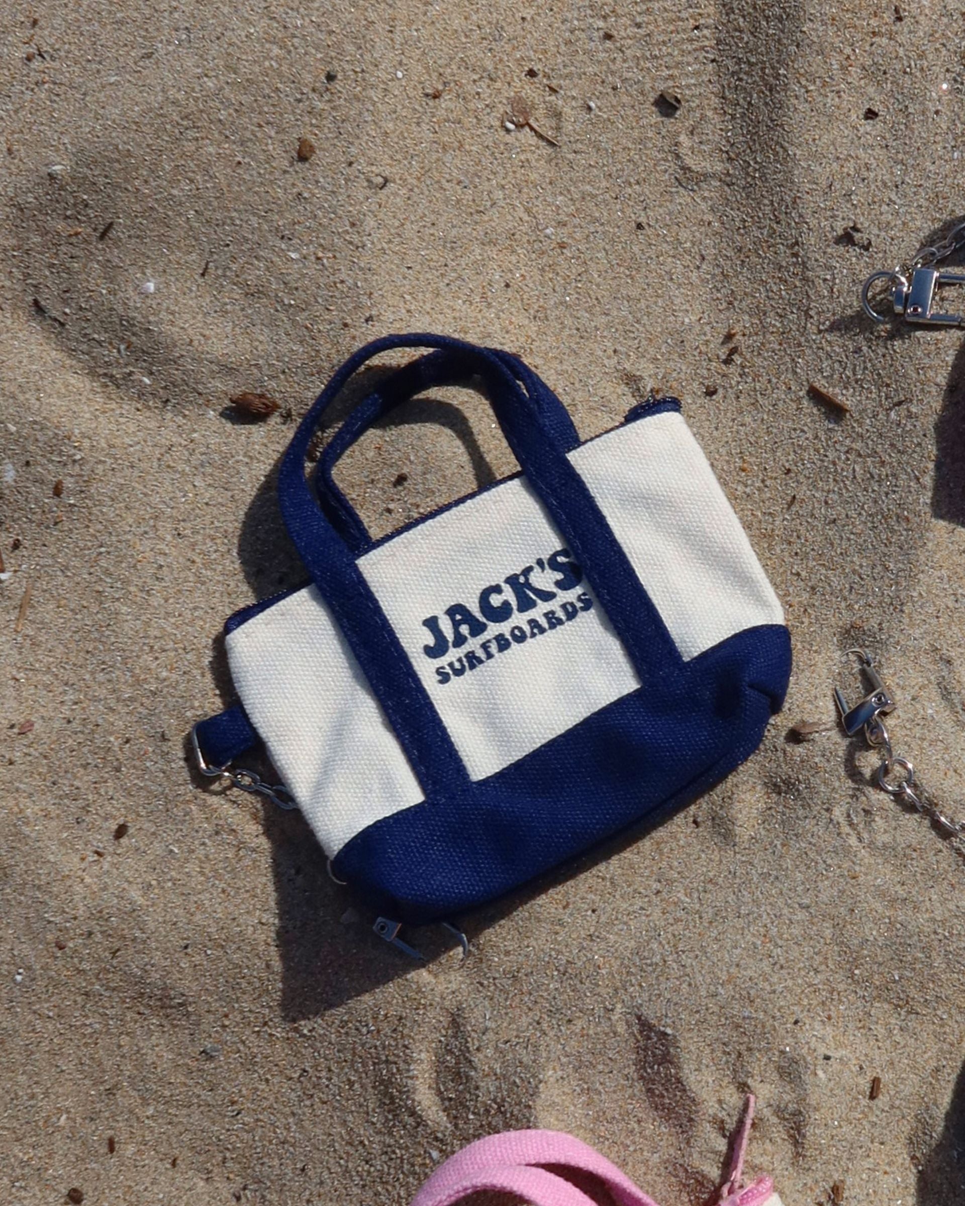 Mini Tote Bag Charm - Navy