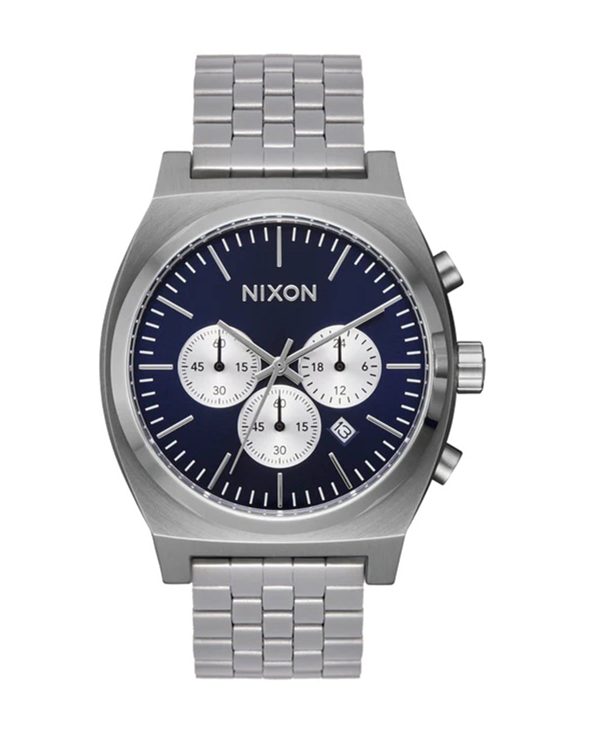 Nixon Time Teller Chrono Watch - Silver/Midnight/Silver