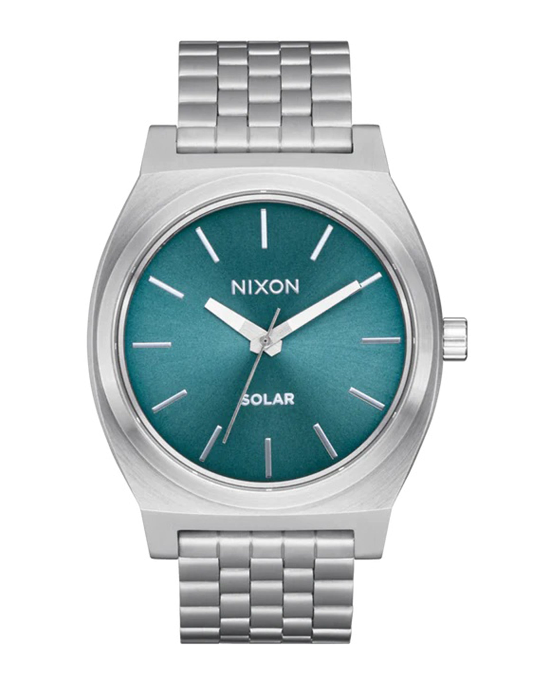 Nixon Time Teller Solar Watch - Silver/Dusty Blue Sunray