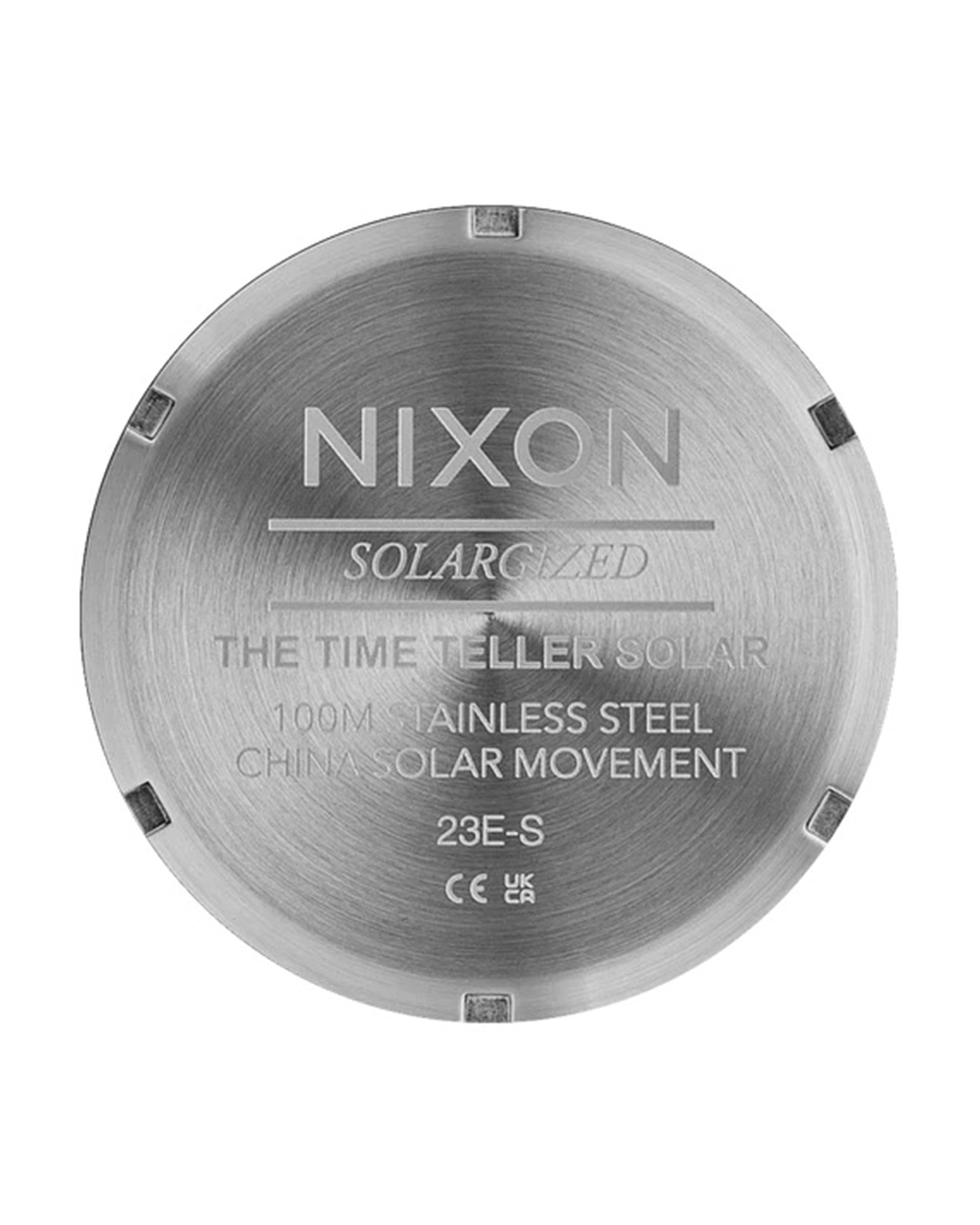 Nixon Time Teller Solar Watch - Silver/Dusty Blue Sunray