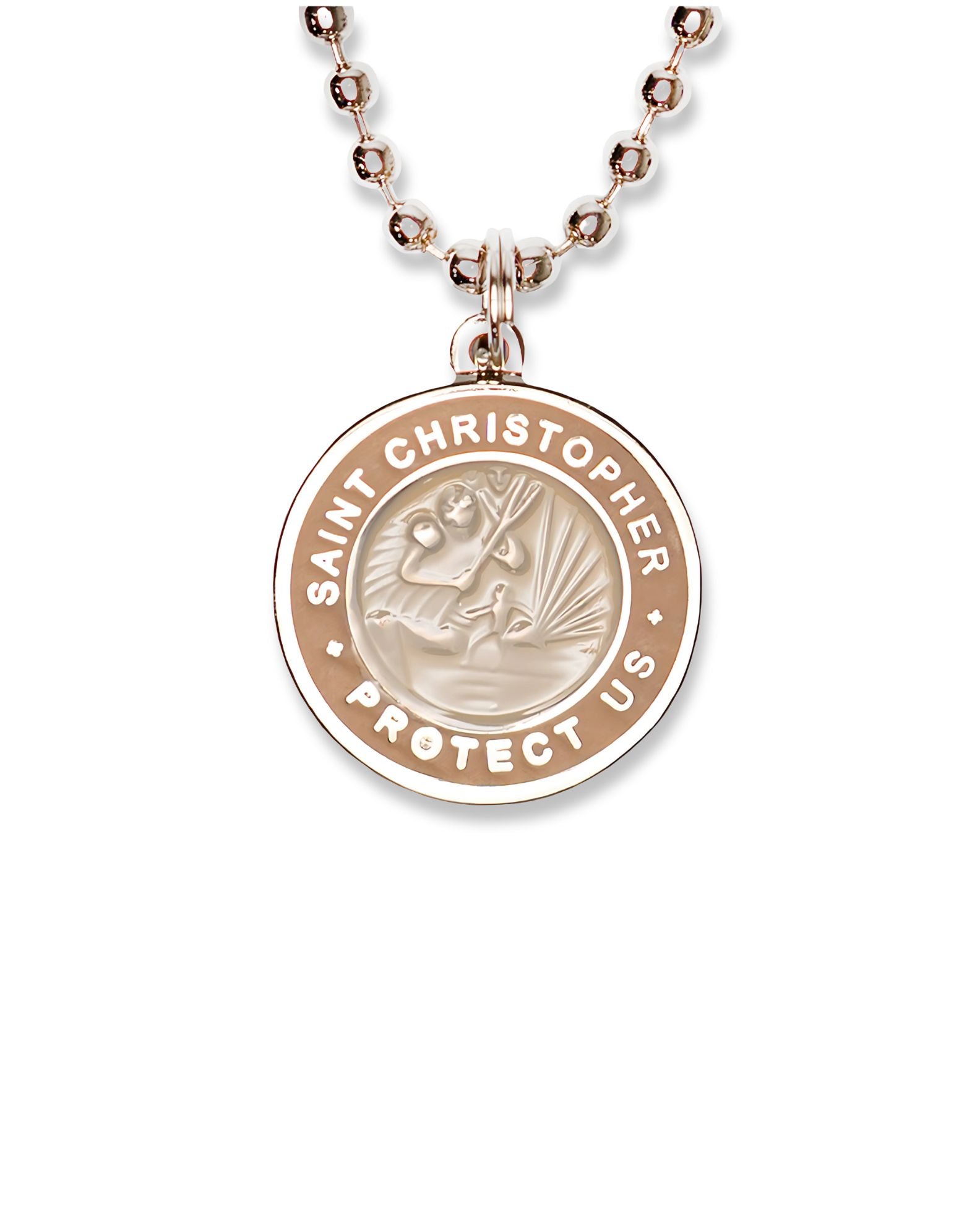 St. Christopher Necklace - Neutrals Tans