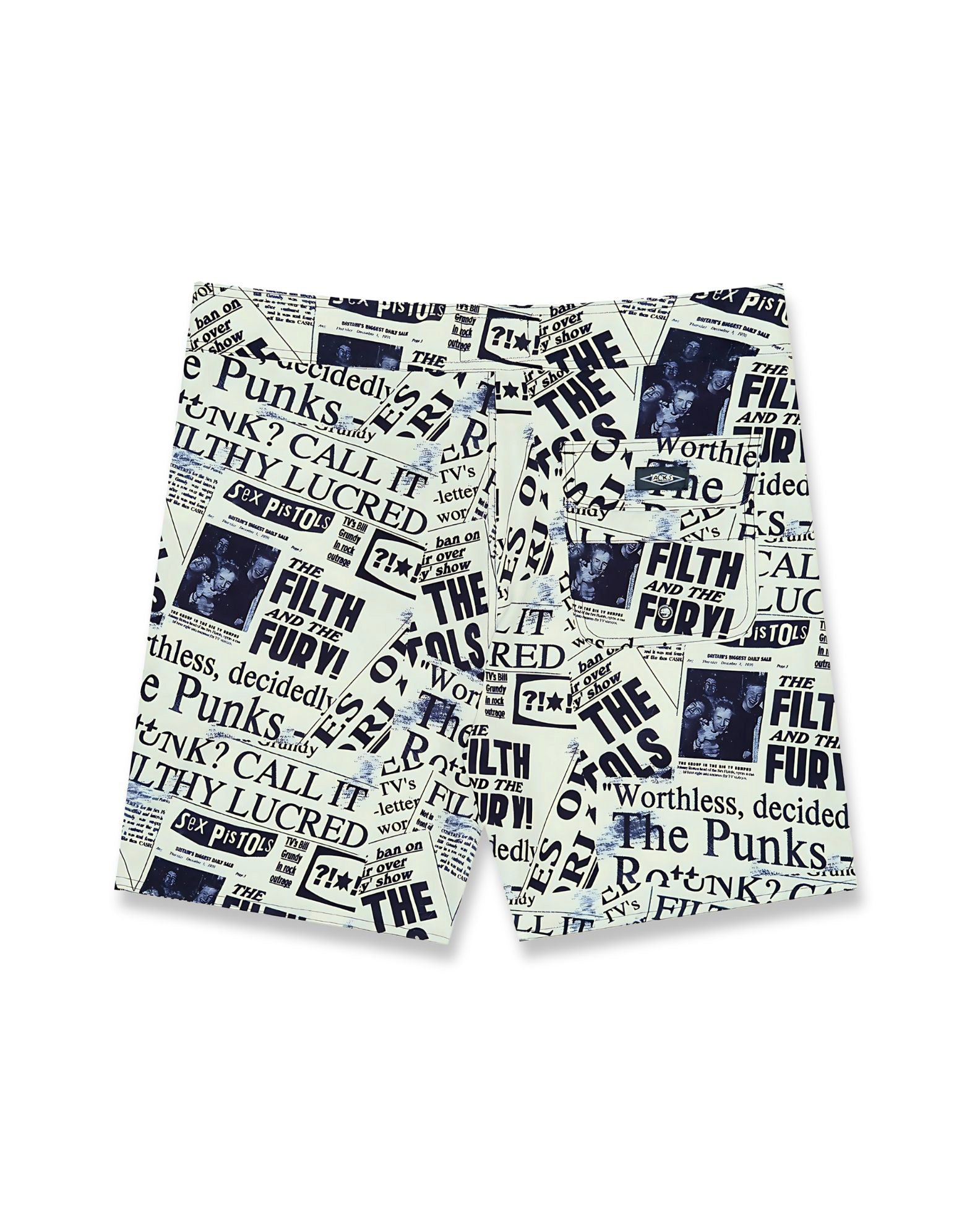 Sex Pistols 18" Newspaper Boardshorts