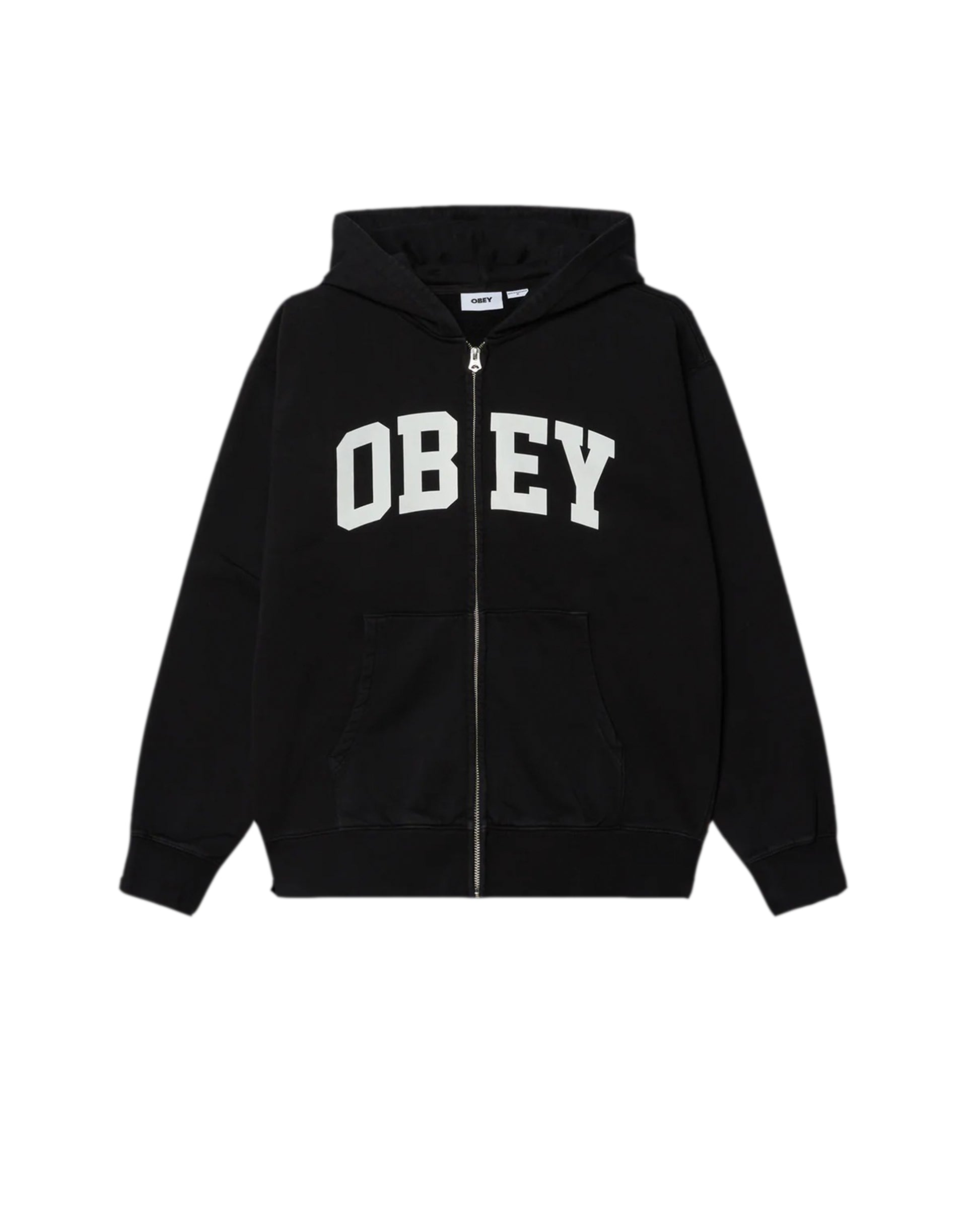 Obey Control Faded Zip Hoodie - Digital Black Faded Wash