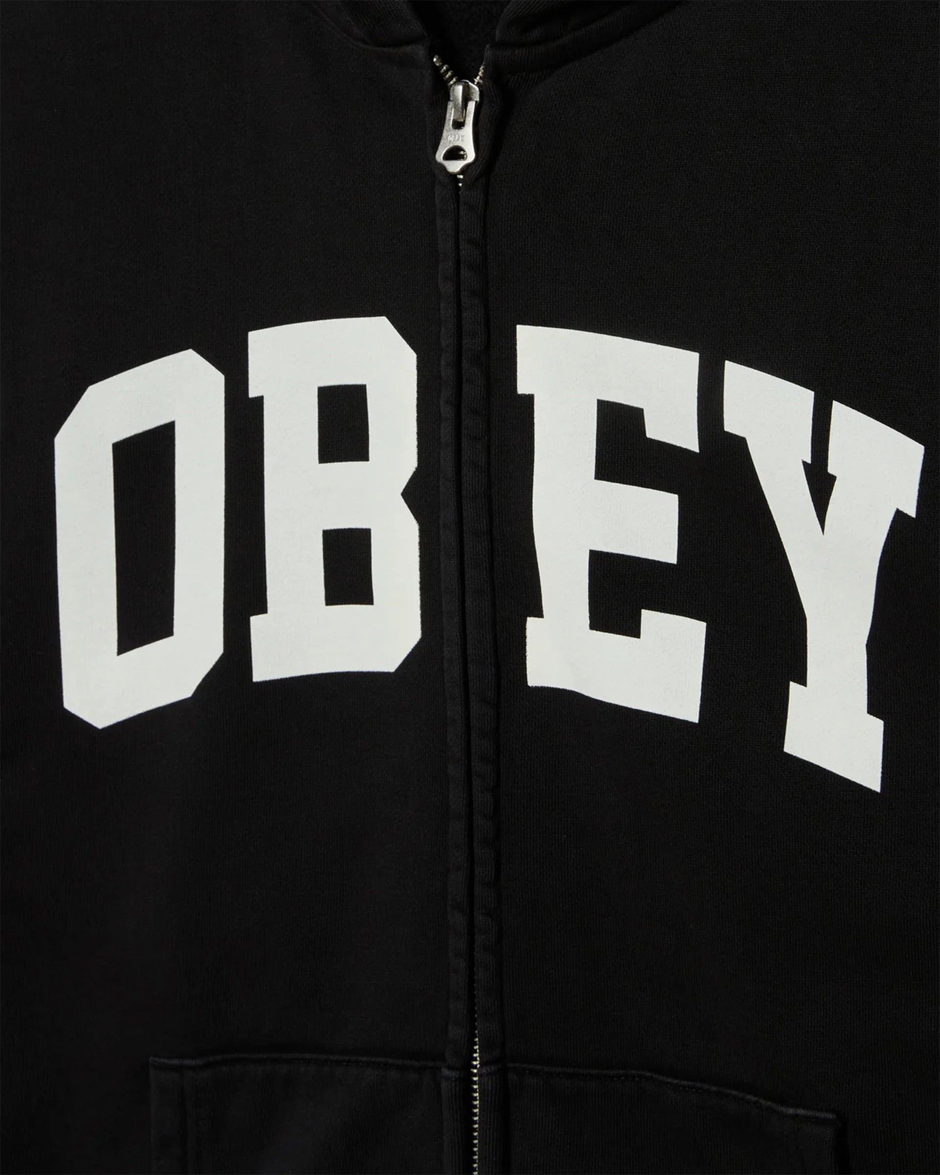 Obey Control Faded Zip Hoodie - Digital Black Faded Wash