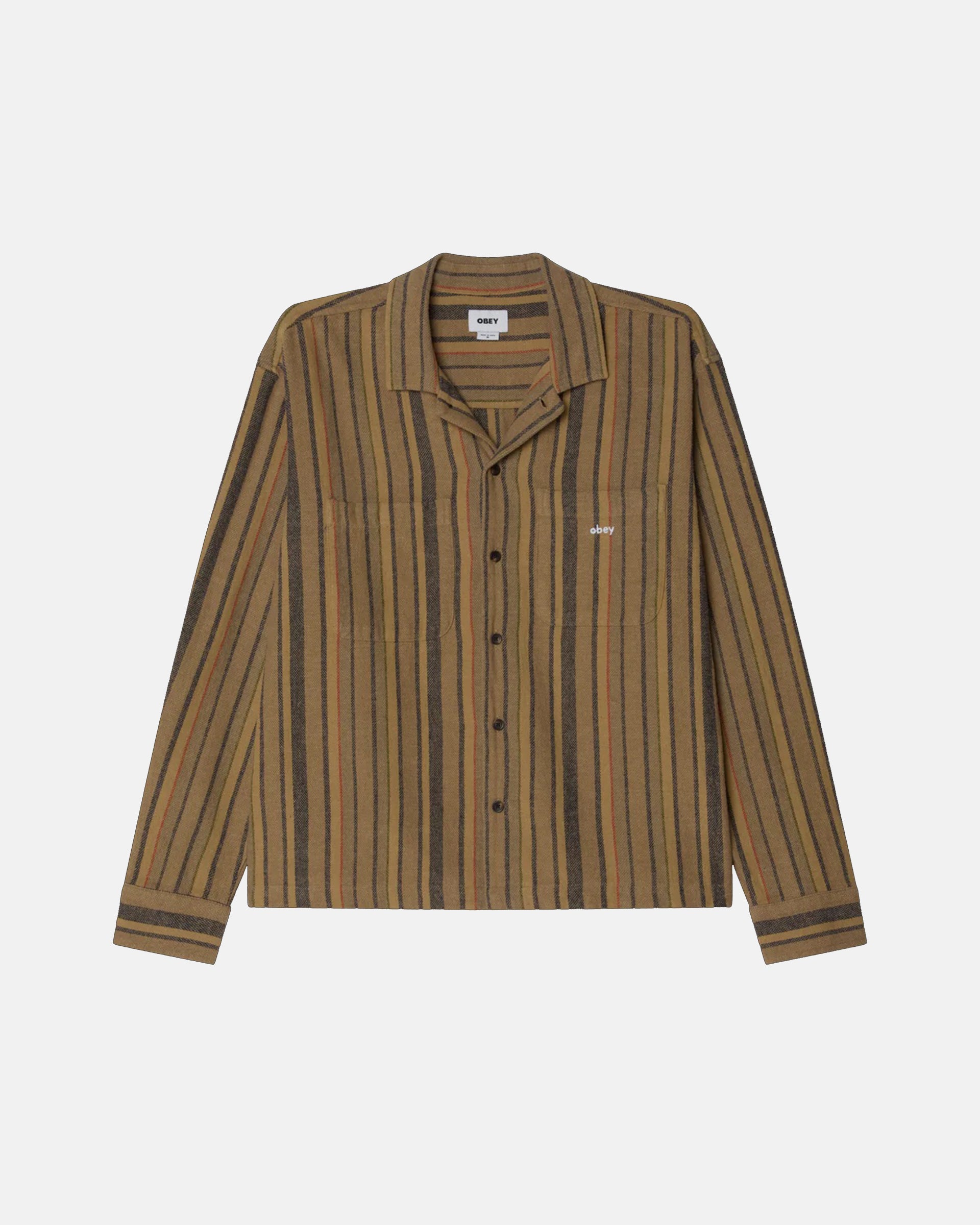 Obey Willard Long Sleeve Shirt - Irish Cream/Multi