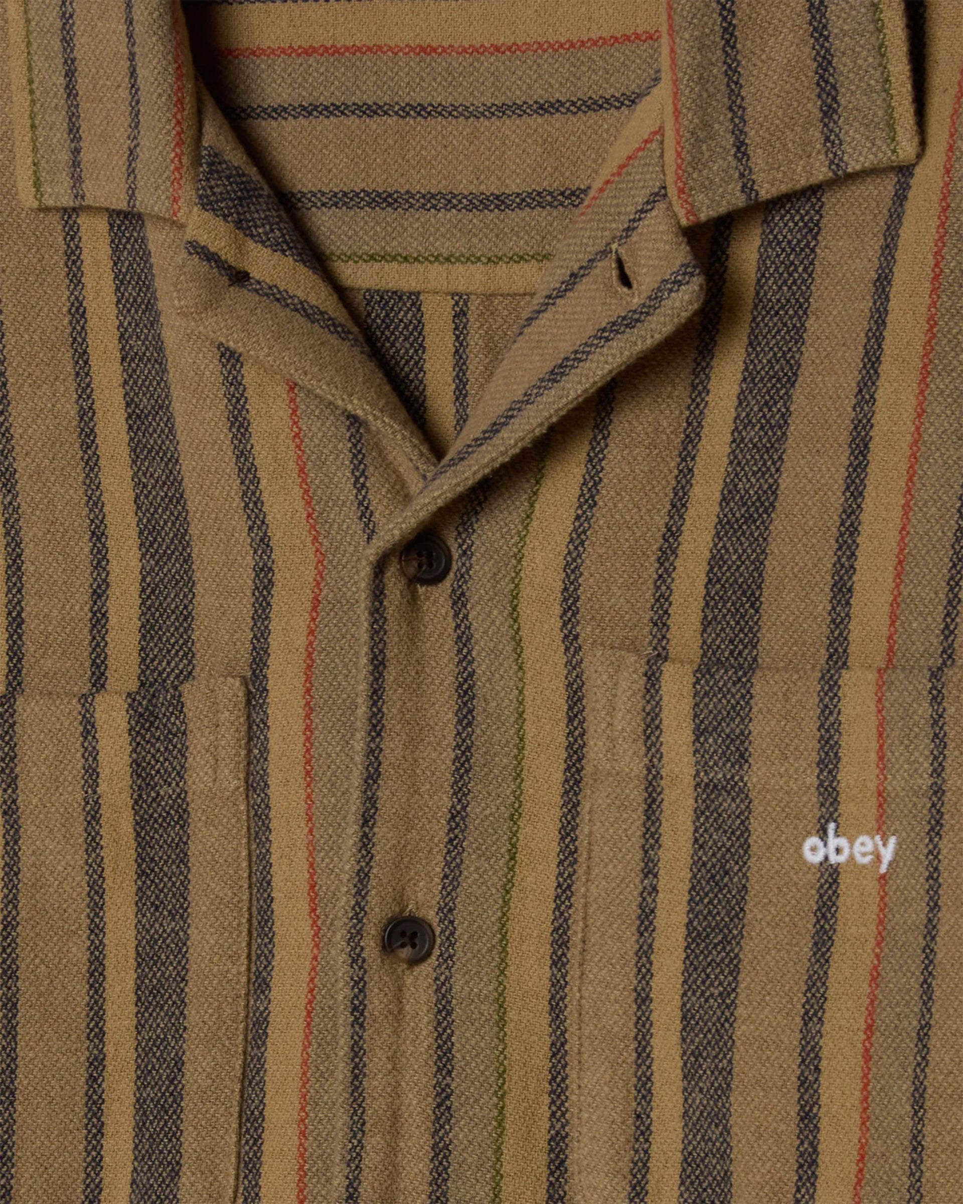 Obey Willard Long Sleeve Shirt - Irish Cream/Multi