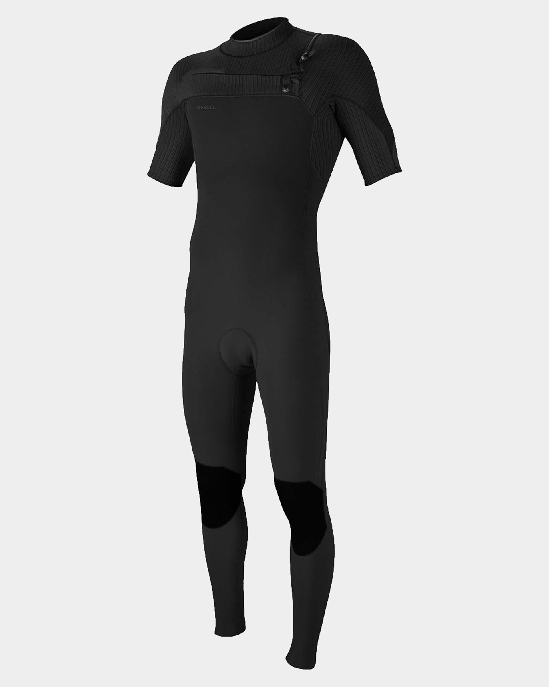 O'Neill Men's Hyperfreak 2mm Chest Zip Short Sleeve Fullsuit Wetsuit - Black/Black