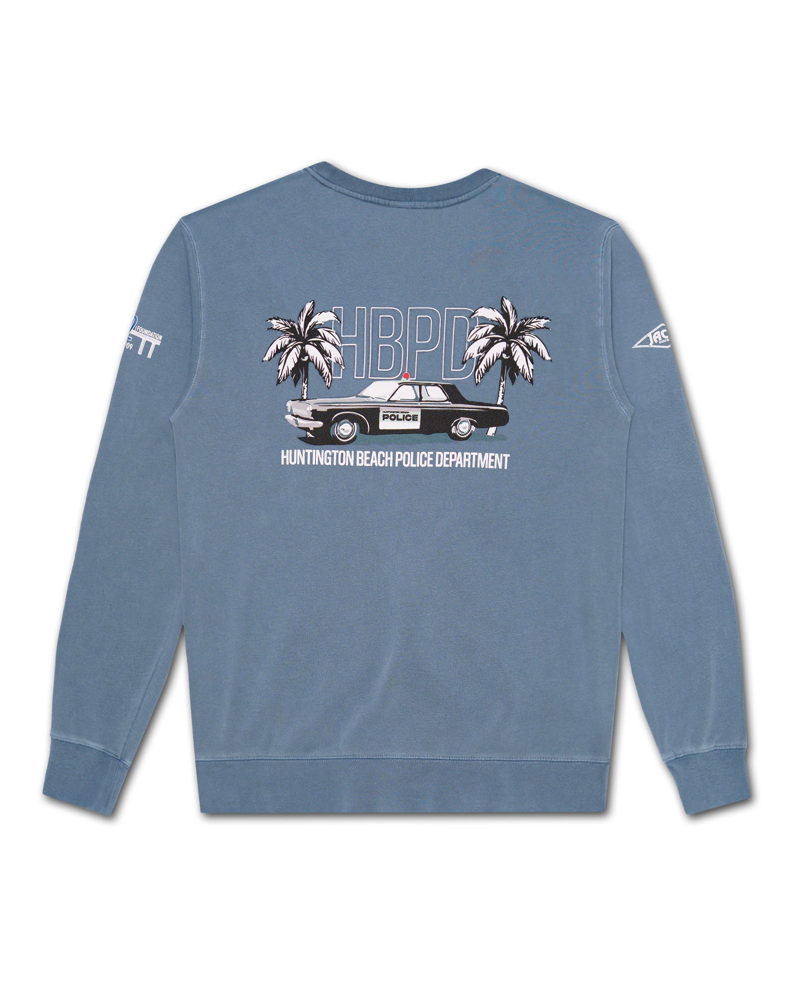 HBPD Police Palms Pigment Crewneck - Slate  Blue