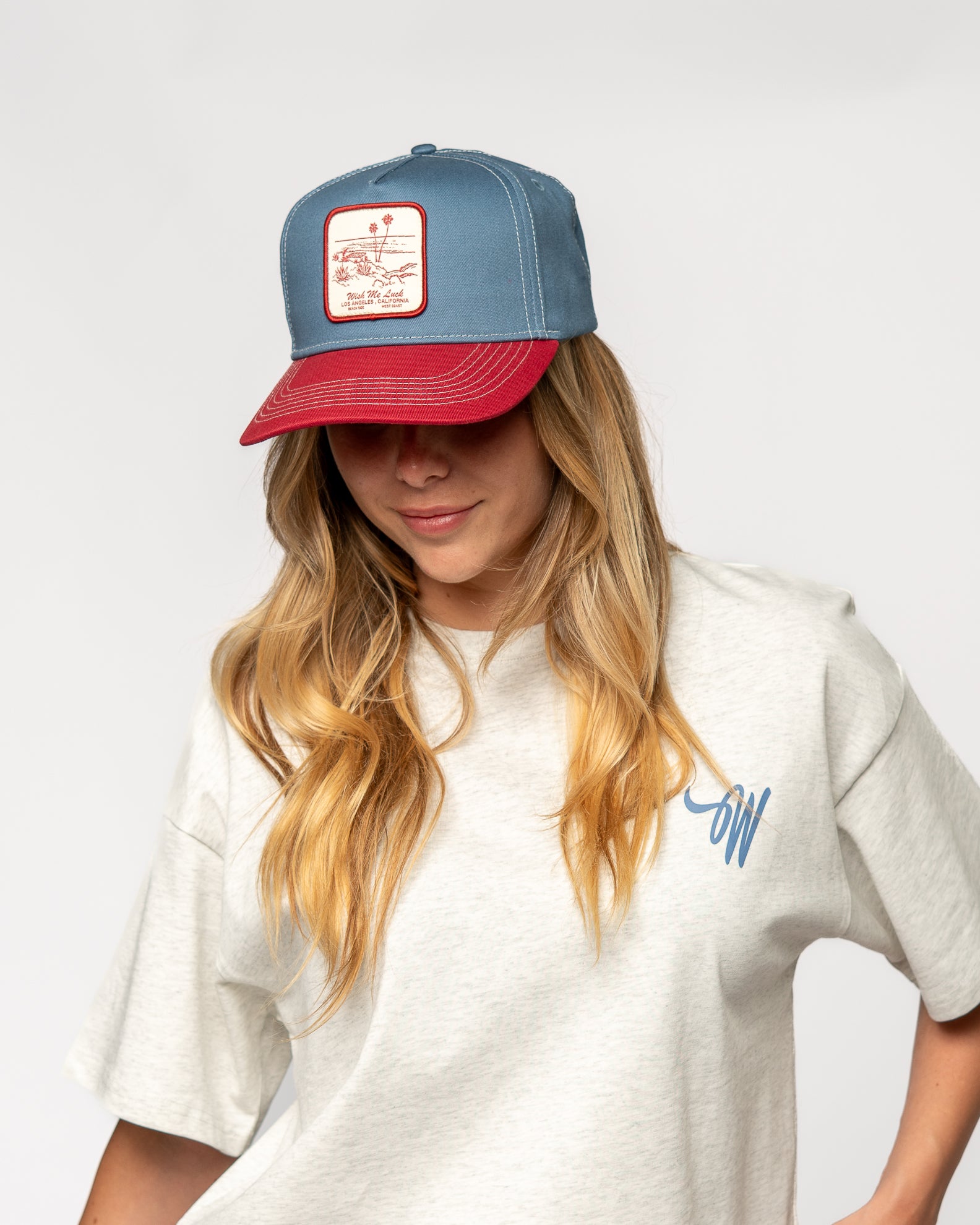 Paradise Cove Cap - Blue/Red