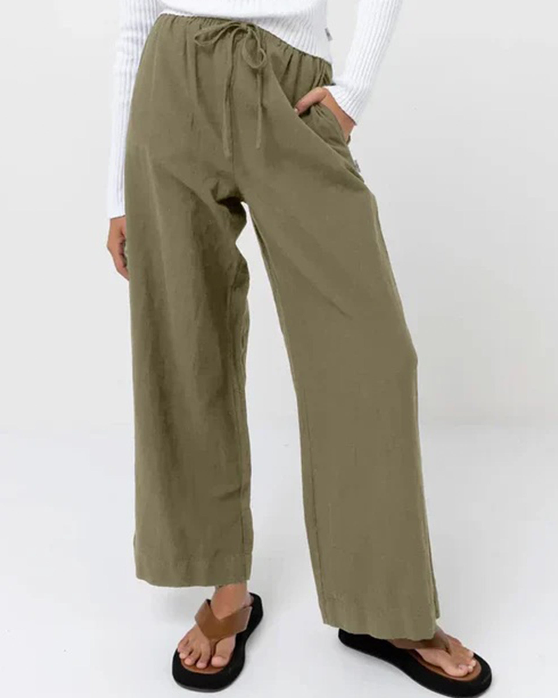 Rhythm Women's Classic Drawstring Pant - Olive