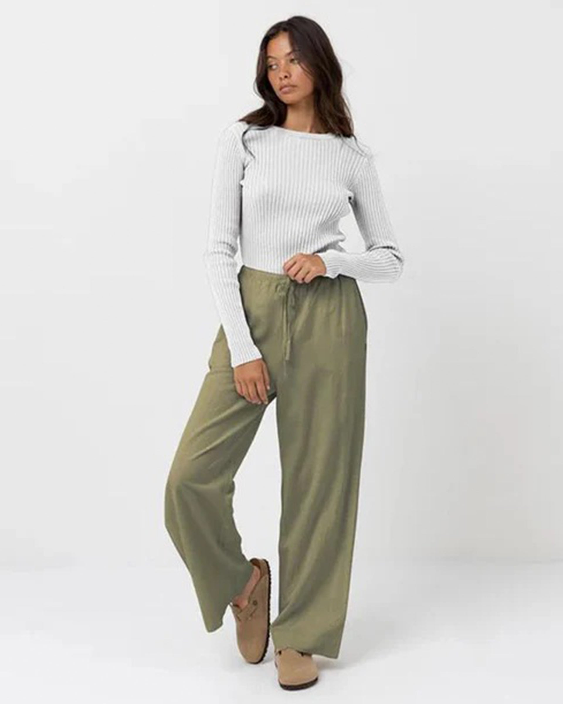 Rhythm Women's Classic Drawstring Pant - Olive
