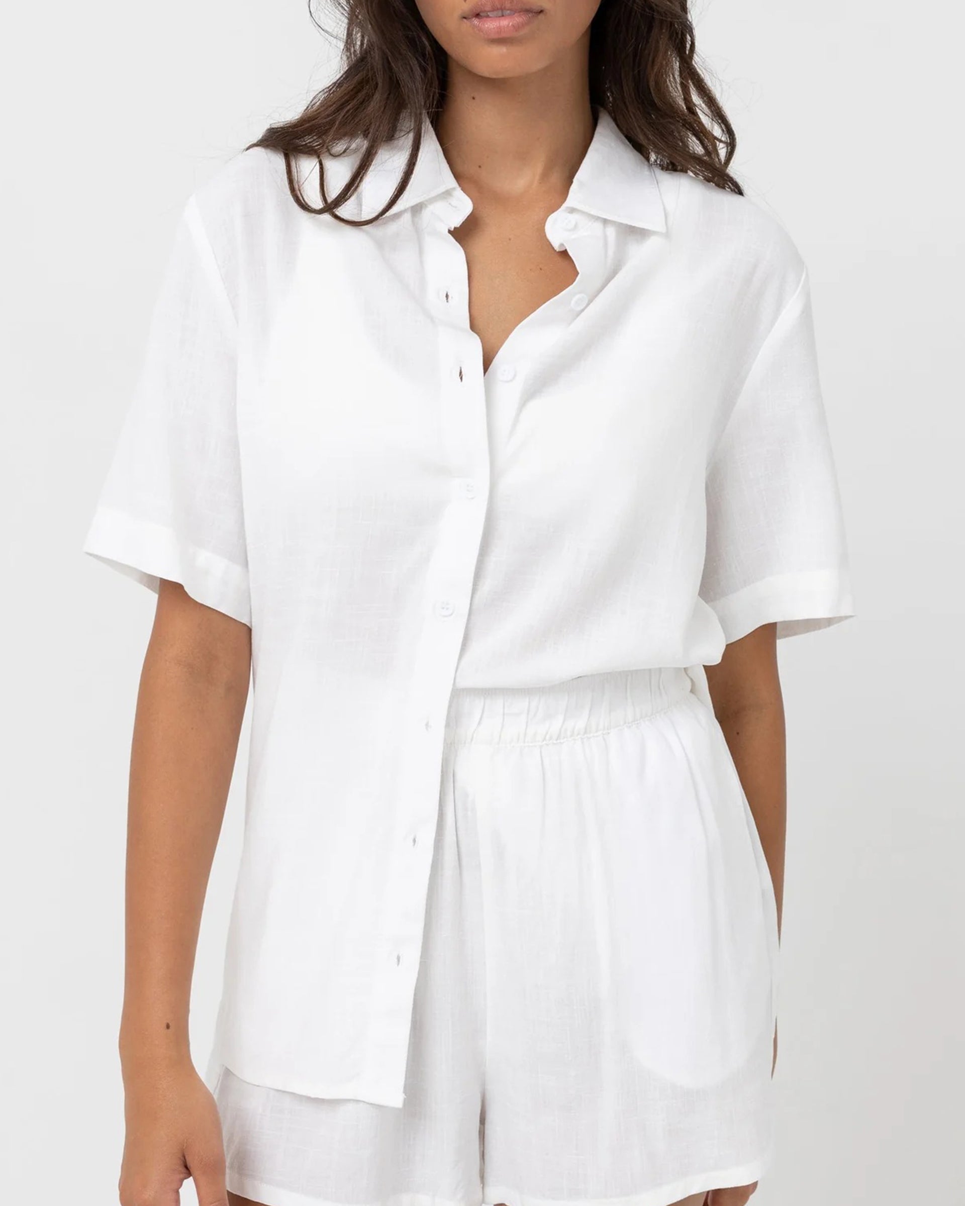Rhythm Women's Classic Lounge Shirt - White