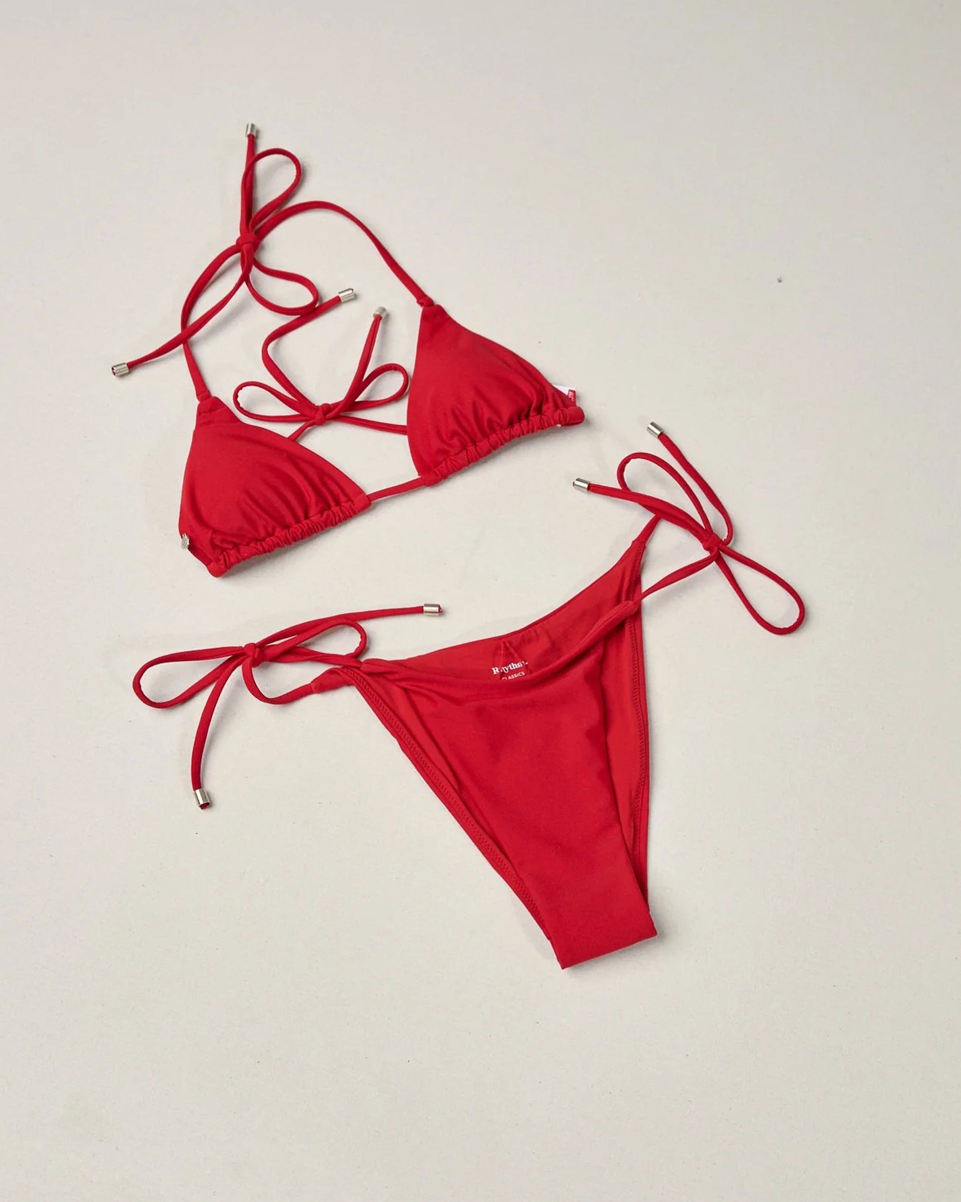 Rhythm Women's Classic Slide Tri Bikini Top - Cherry