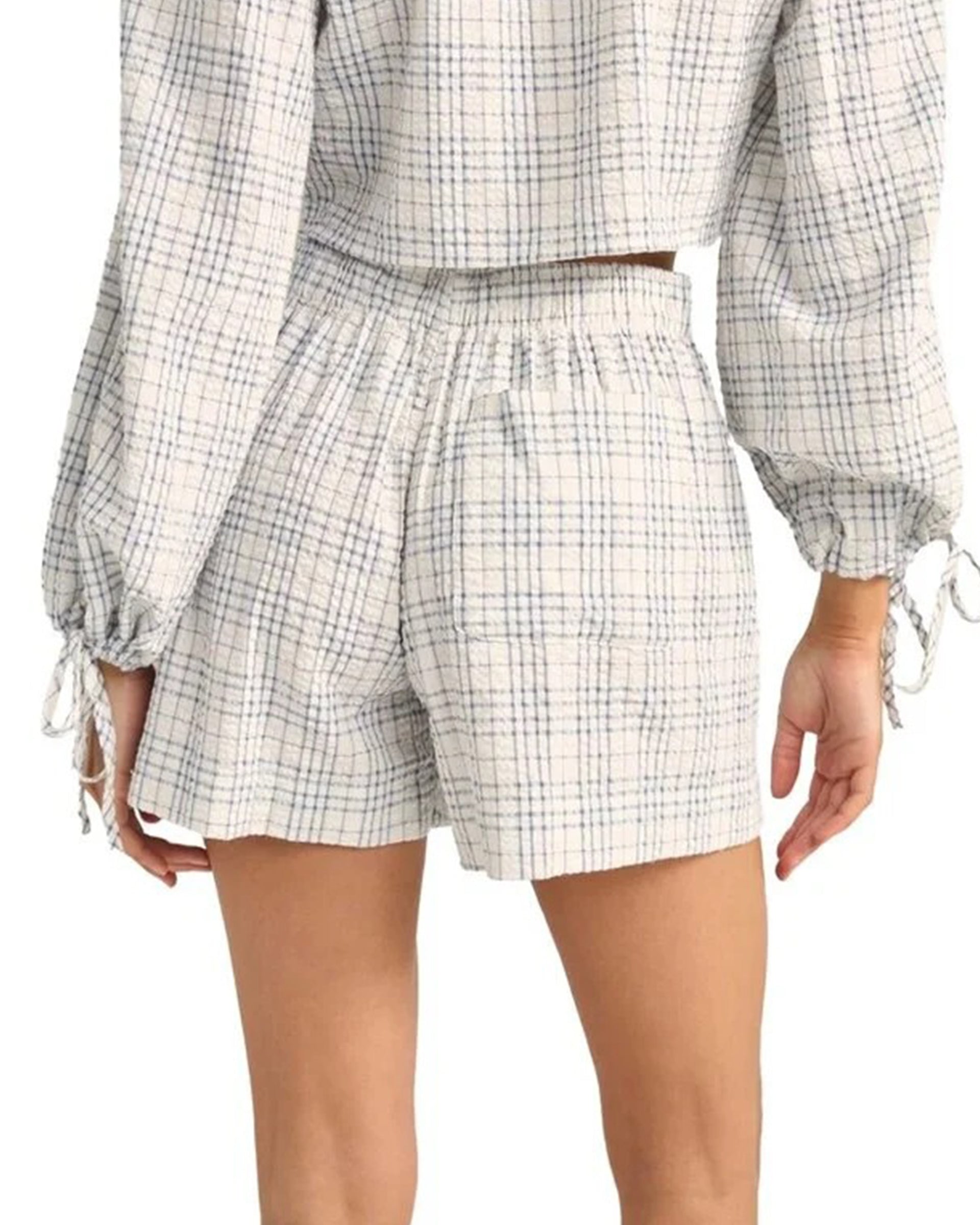 Rhythm Women's Desi Plaid Boxer Shorts - Blue