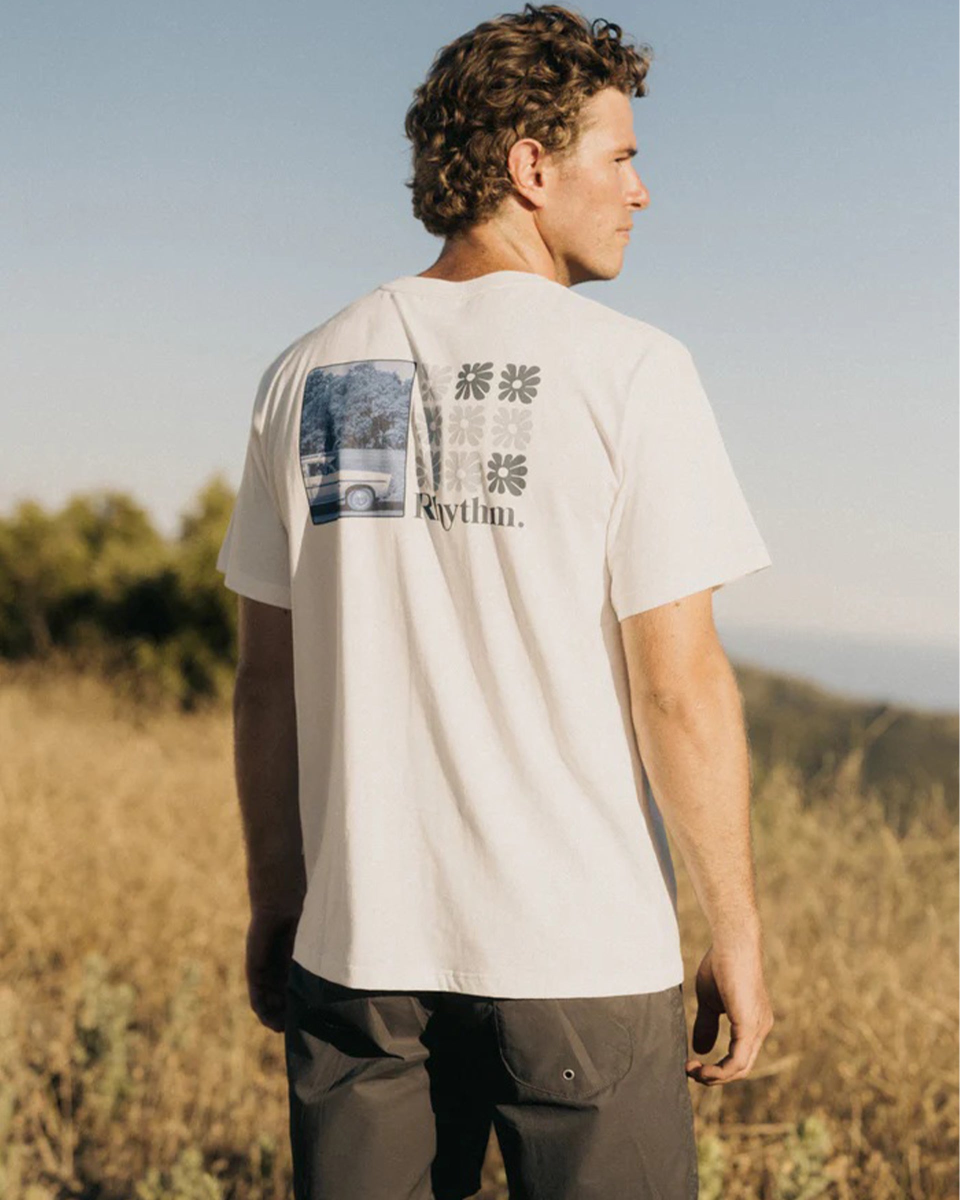 Rhythm High Beaming Vintage Short Sleeve T-Shirt - Off White