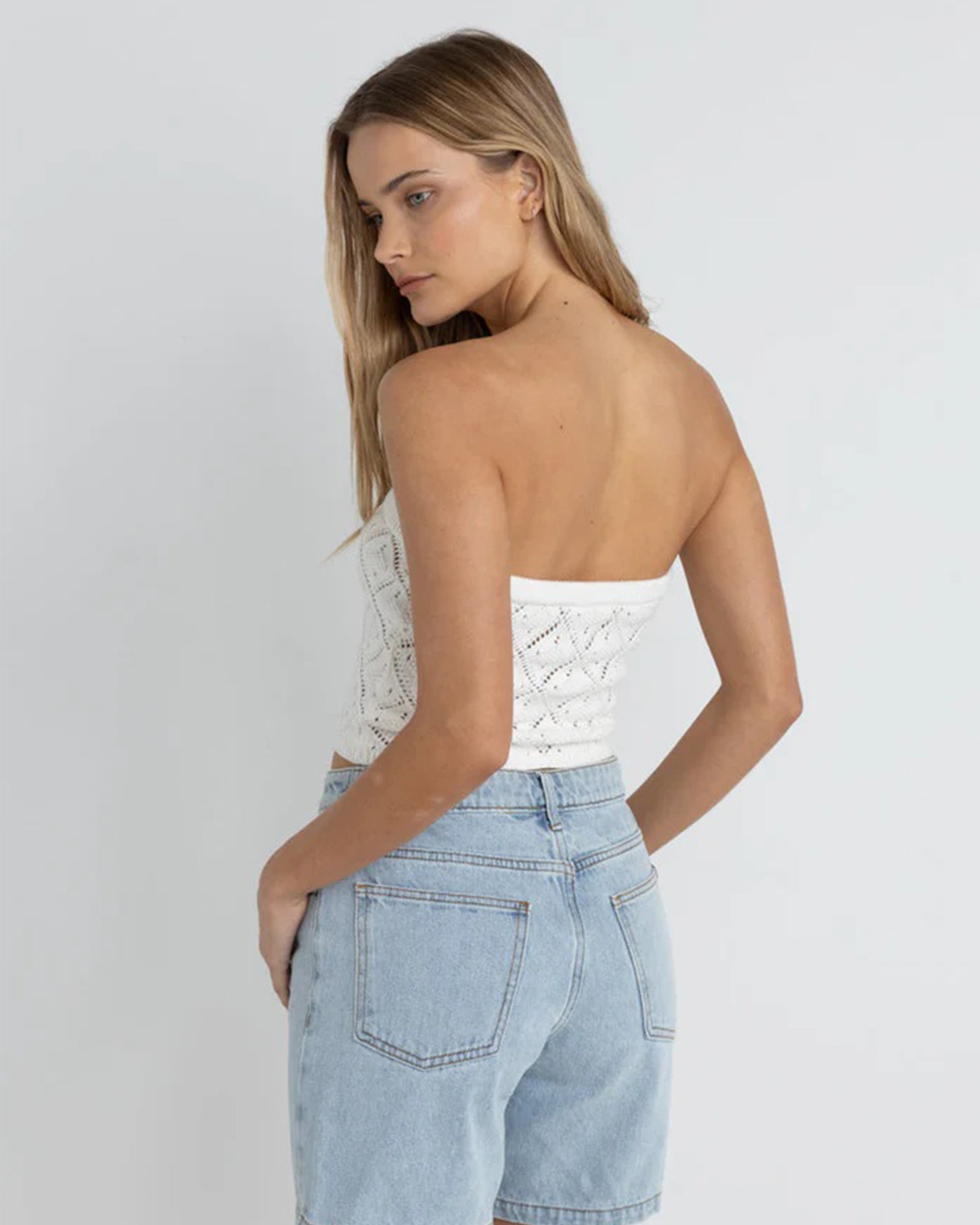 Rhythm Women's Islander Strapless Knit Top - White