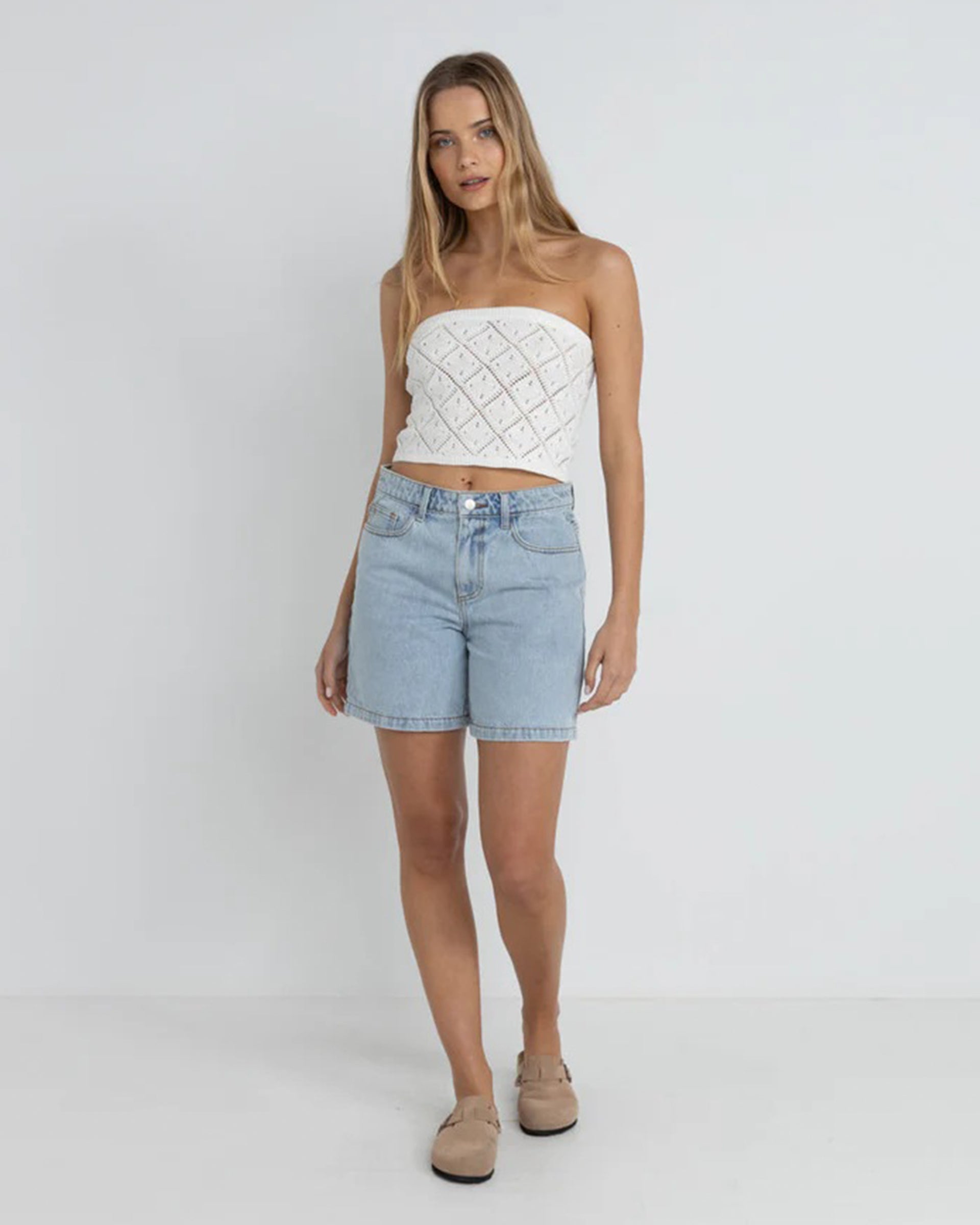 Rhythm Women's Islander Strapless Knit Top - White