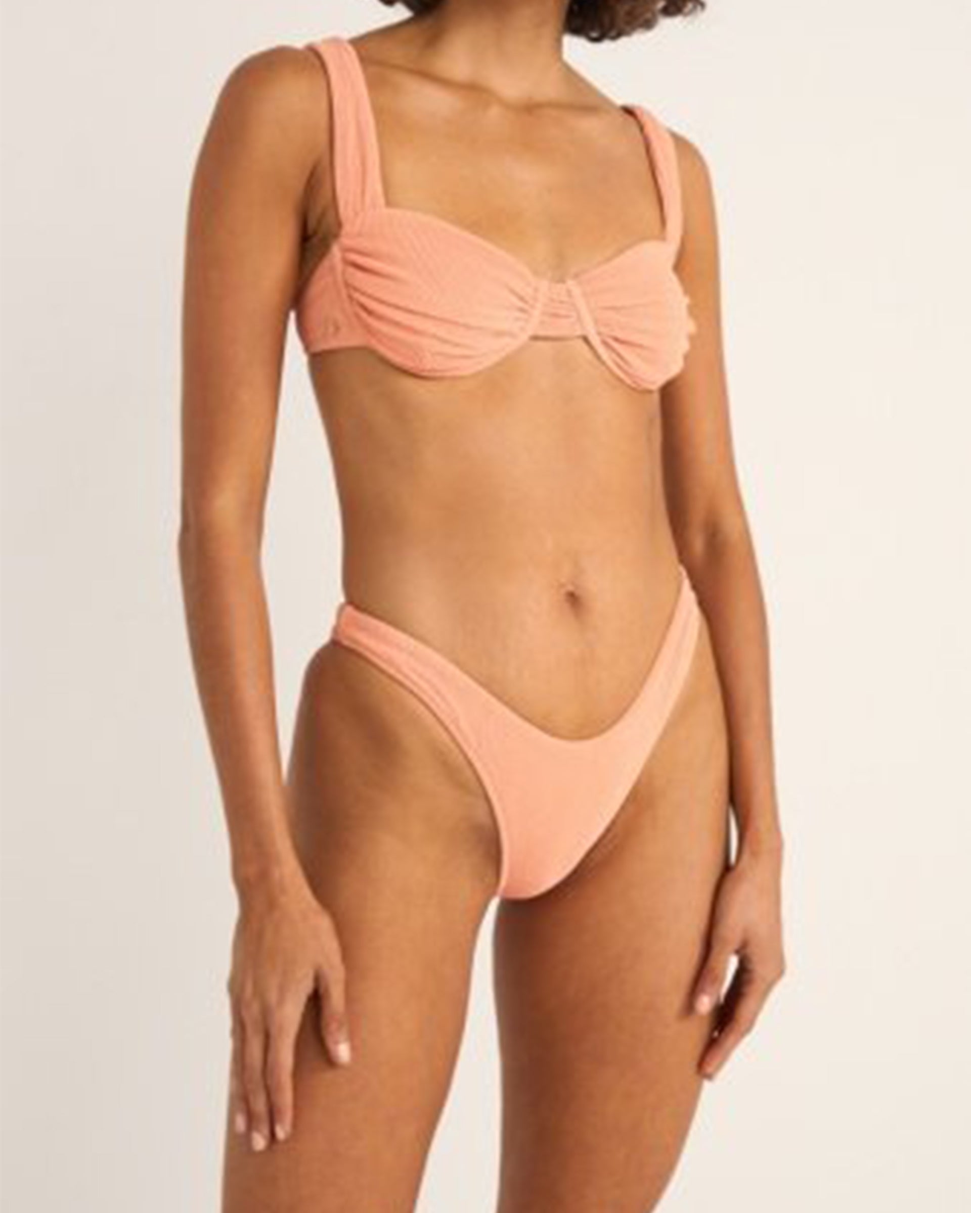 Rhythm Women's Isla Rib Hi Cut Pant - Peach