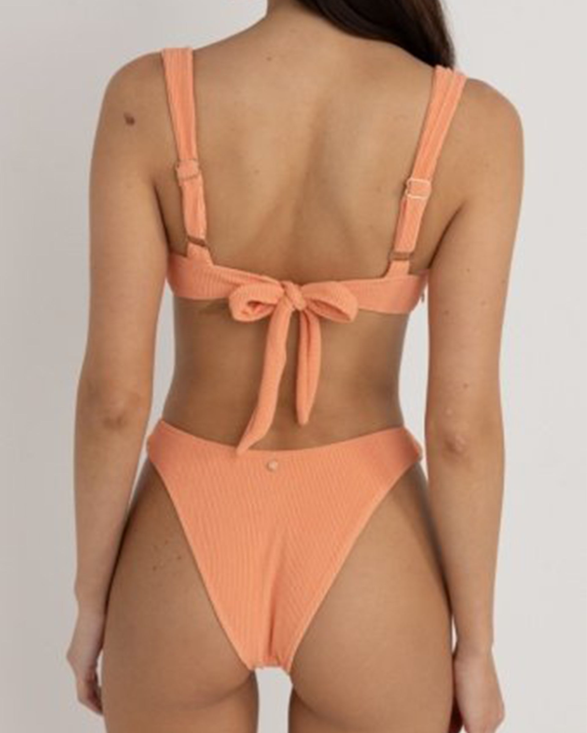 Rhythm Women's Isla Rib Hi Cut Pant - Peach