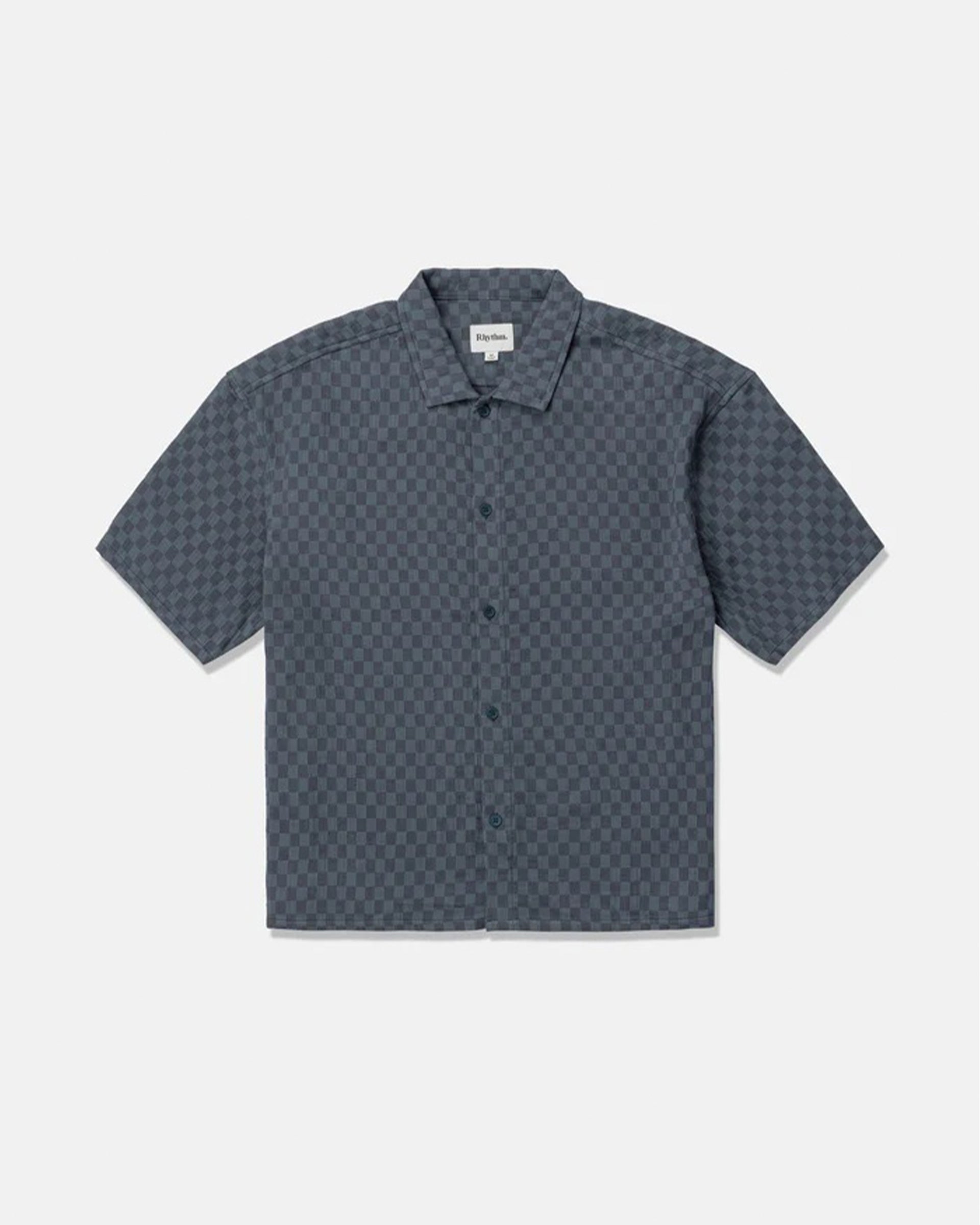 Rhythm Leads Relaxed Check Short Sleeve Shirt - Blue Sea