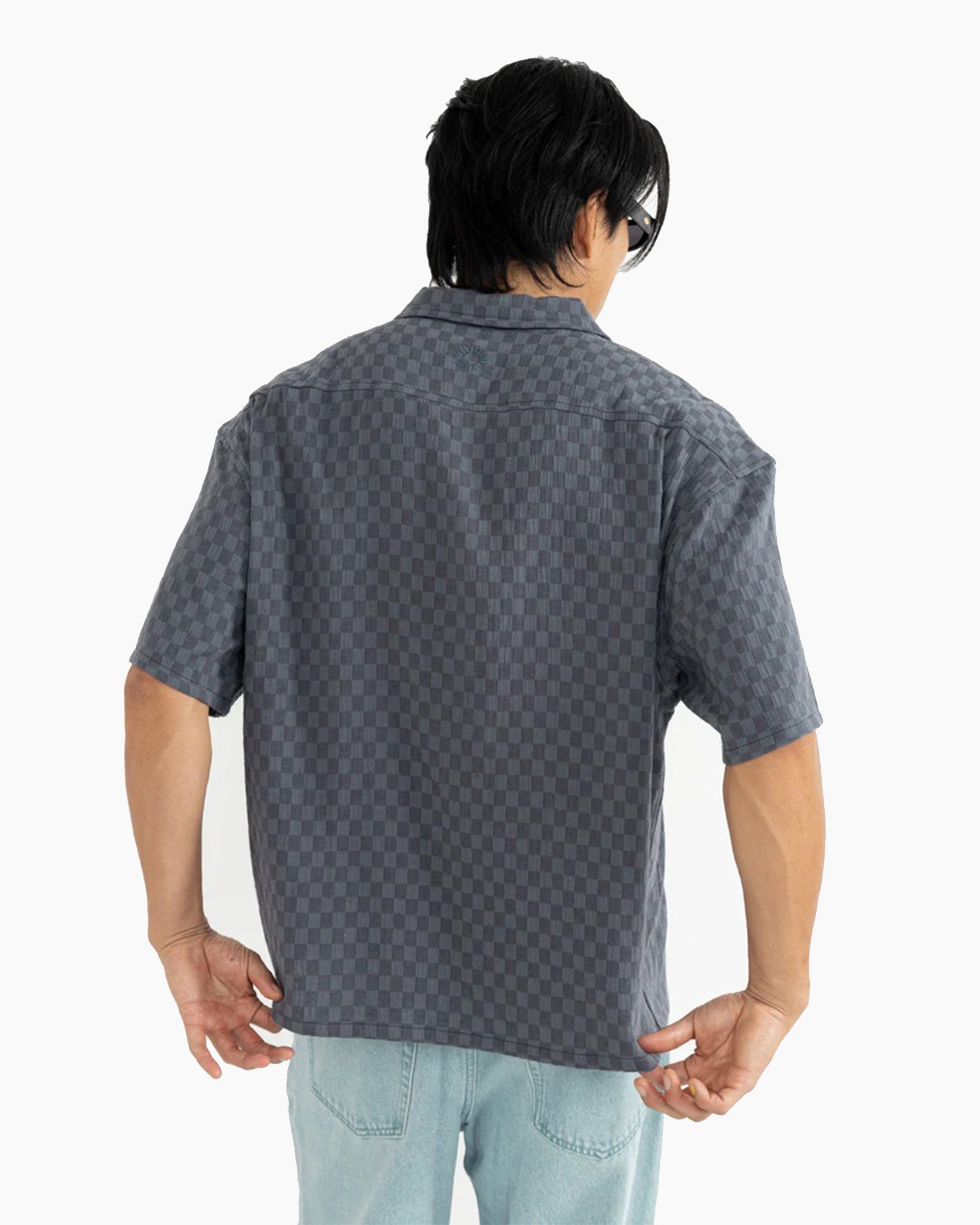 Rhythm Leads Relaxed Check Short Sleeve Shirt - Blue Sea