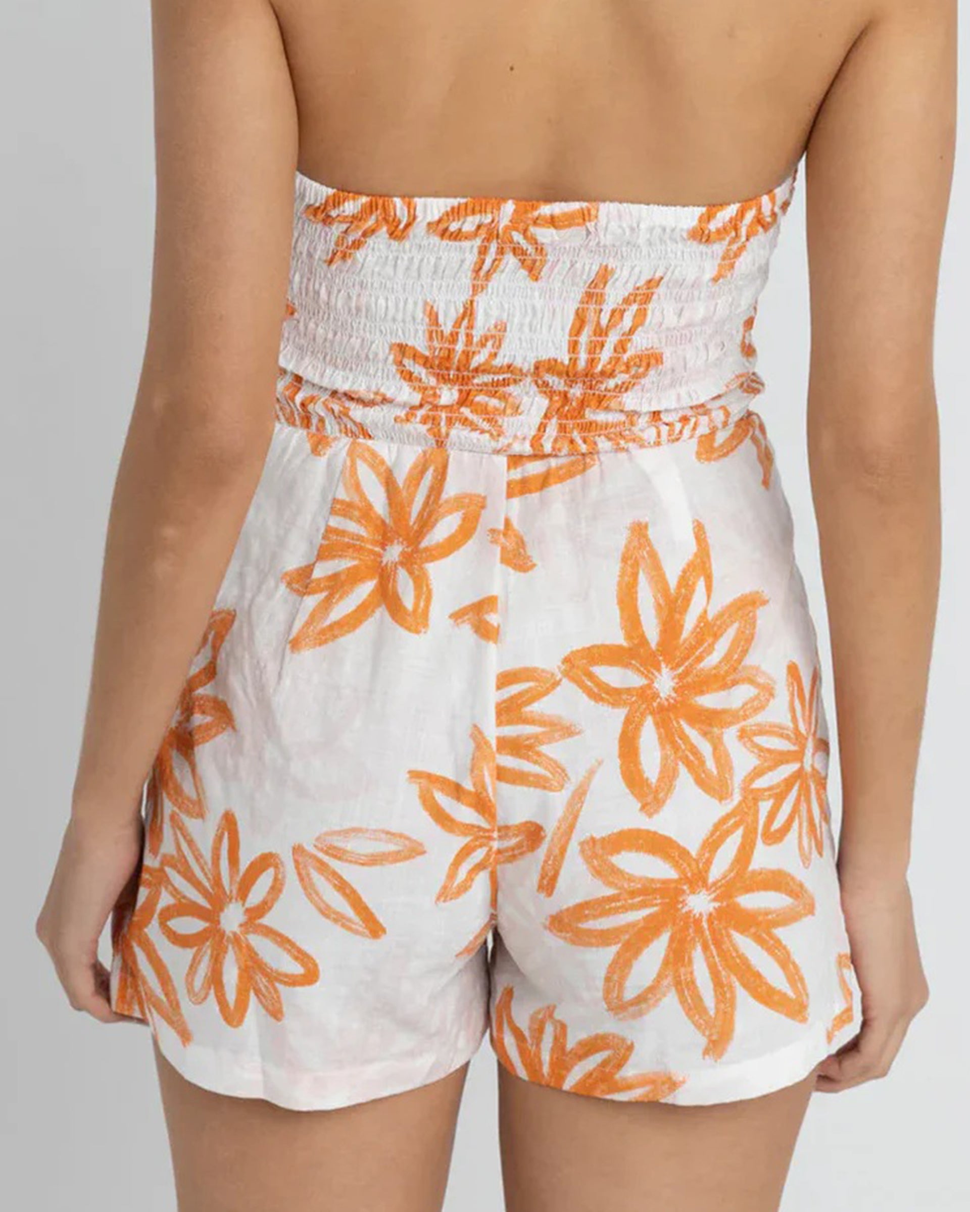 Rhythm Women's Sanctuary Floral Strapless Romper - White